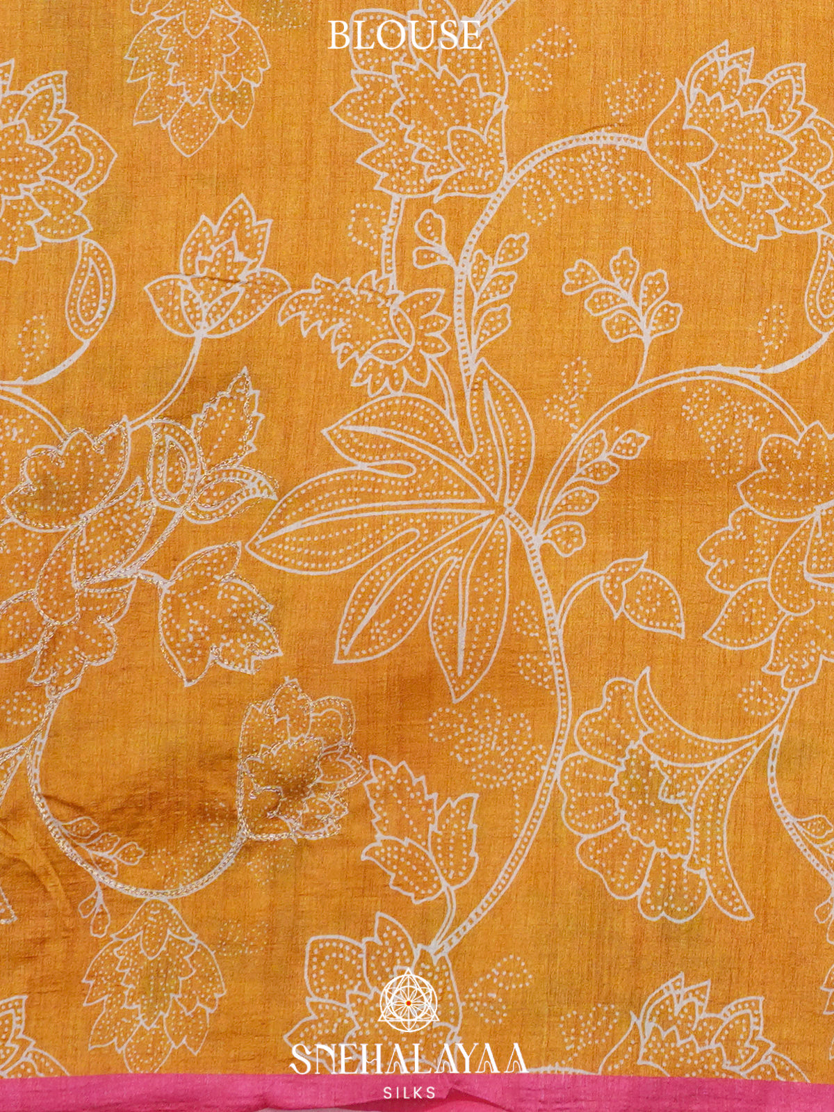 Mustard Yellow Tussar Saree