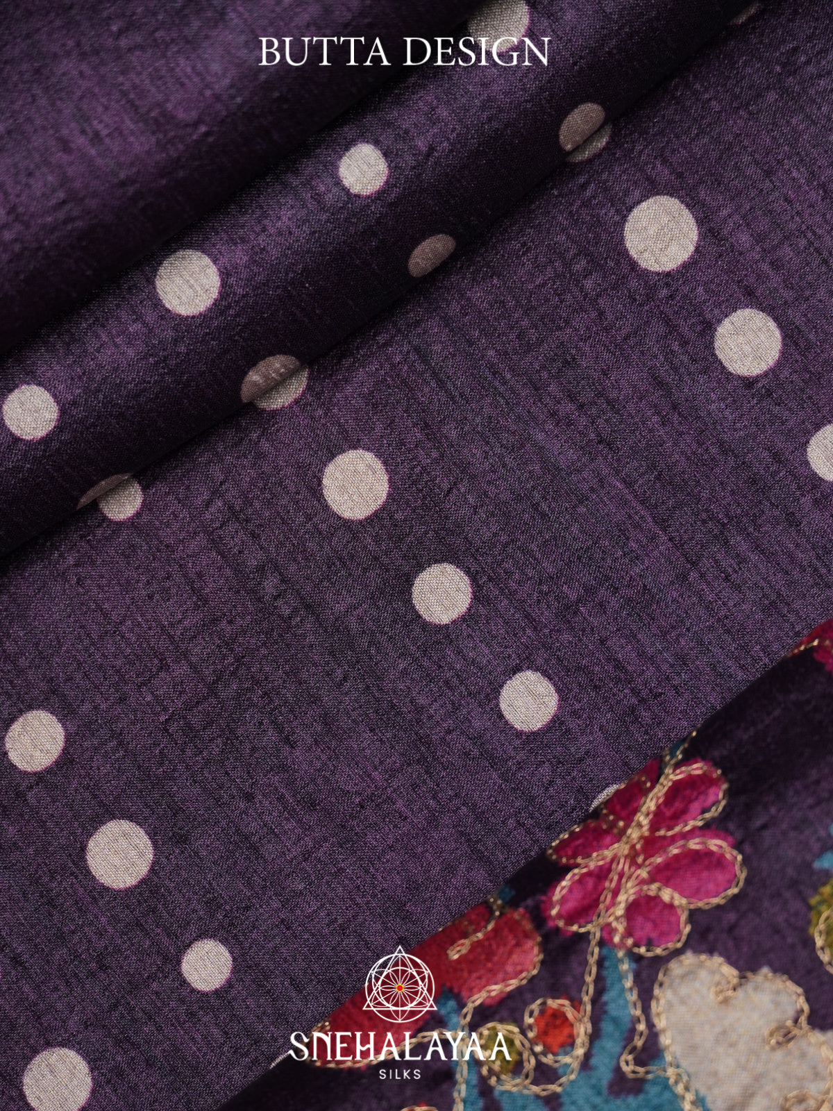 Aubergine Purple Tussar saree