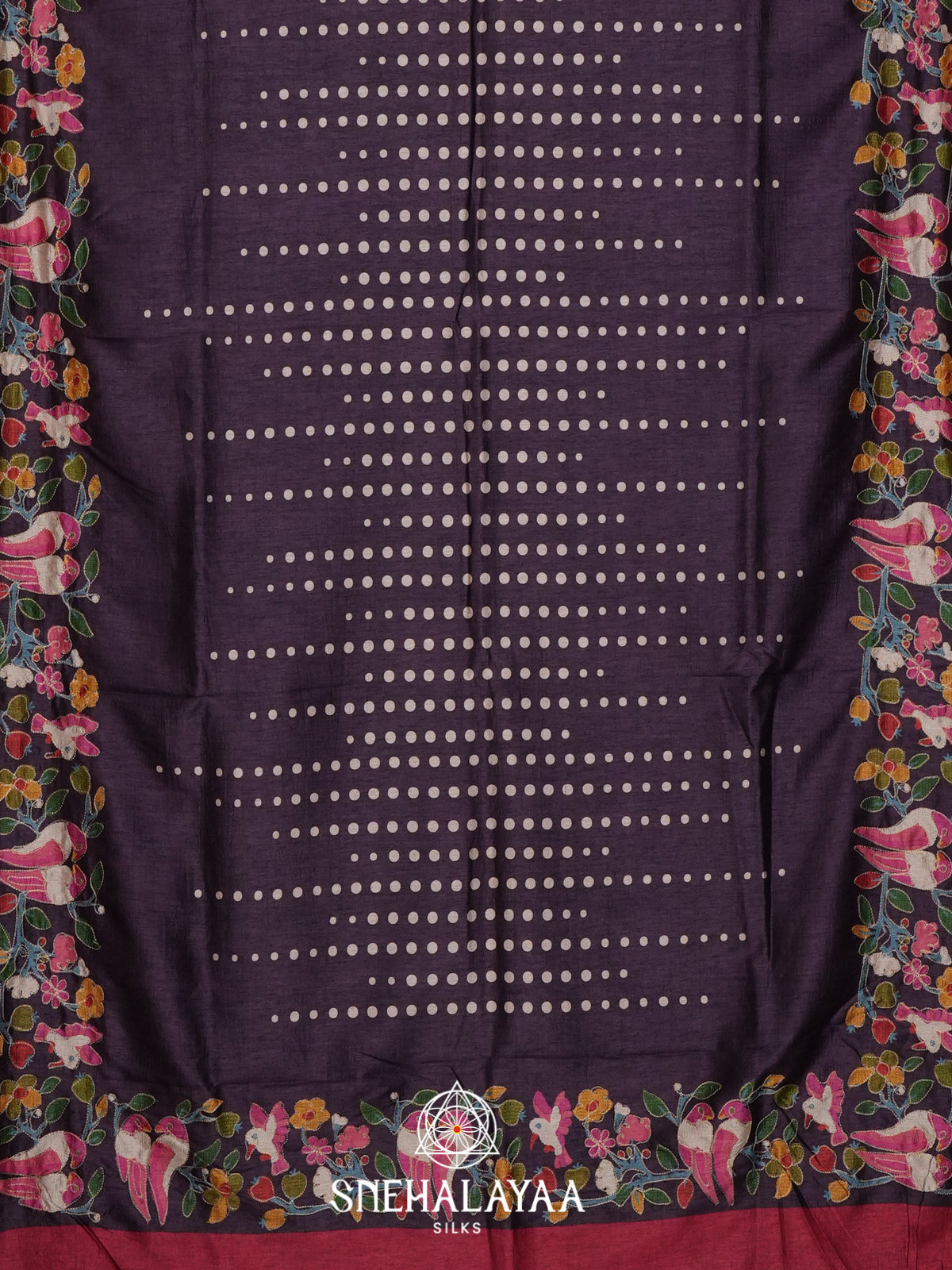 Aubergine Purple Tussar saree