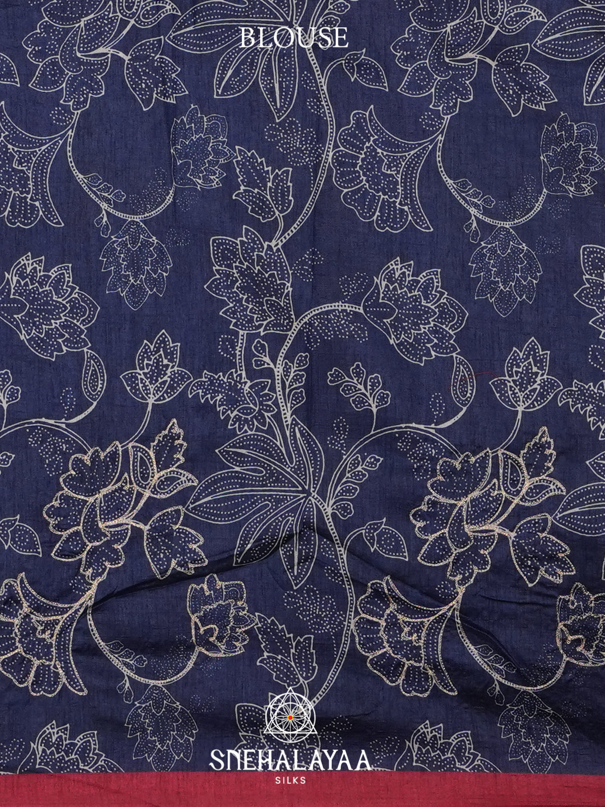 Ink Blue Tussar saree