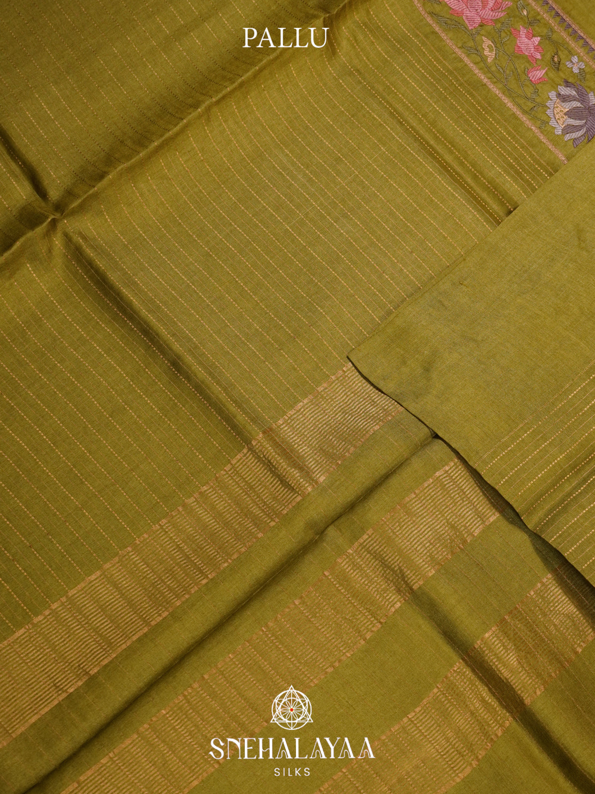Olive Green Tussar Saree