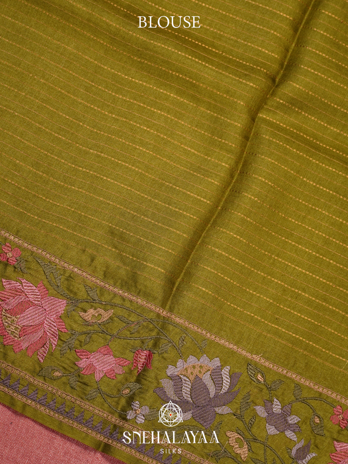 Olive Green Tussar Saree