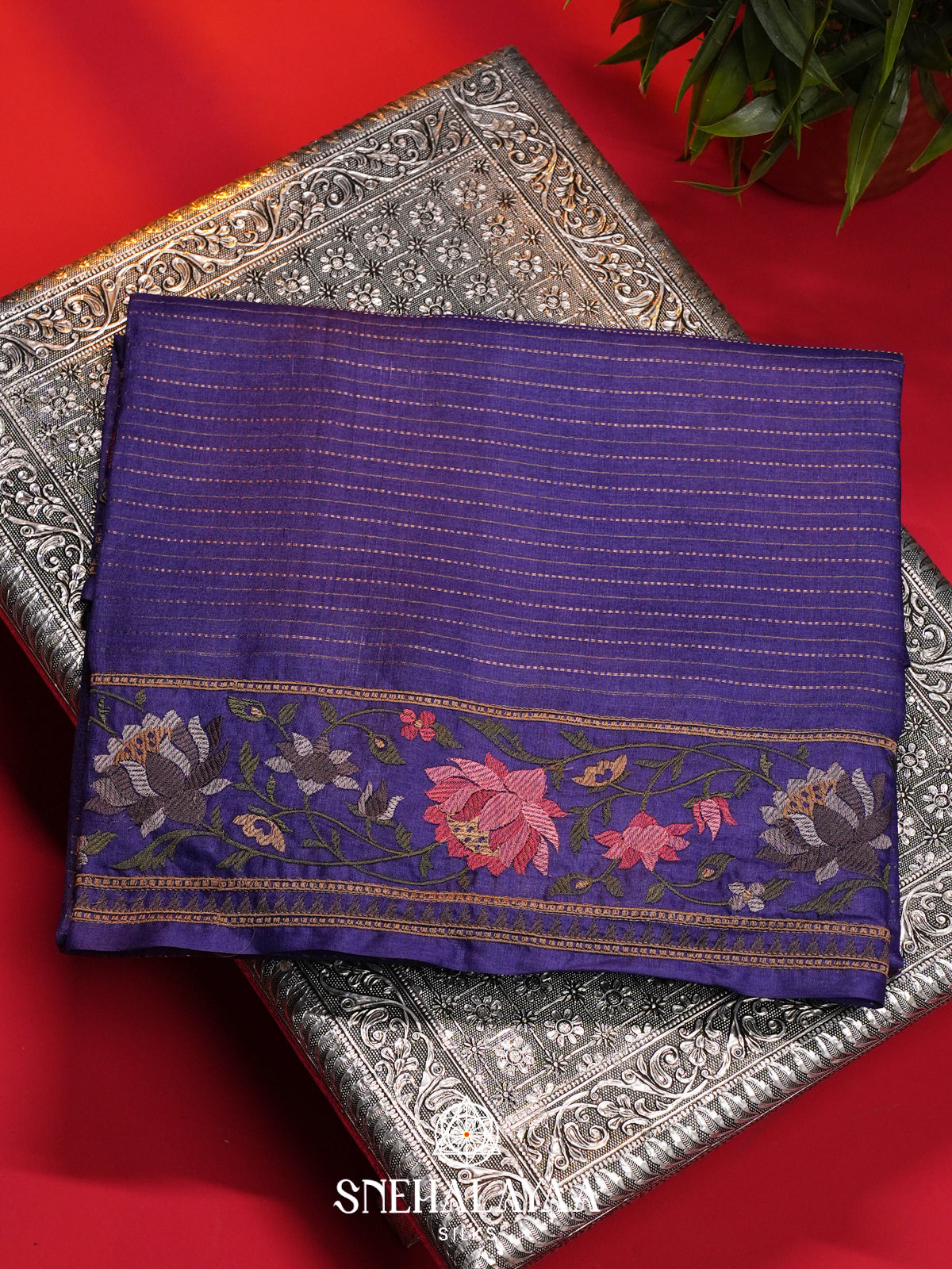 Violet Tussar Saree