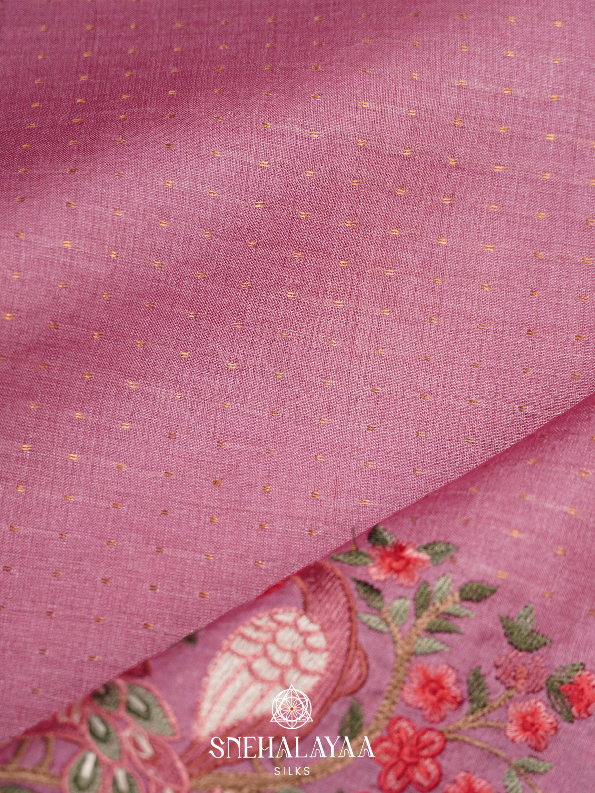 Pink Tussar Saree