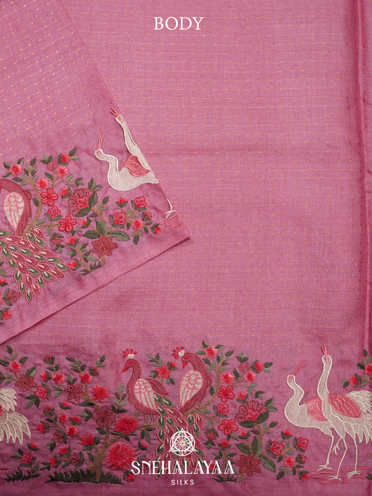 Pink Tussar Saree