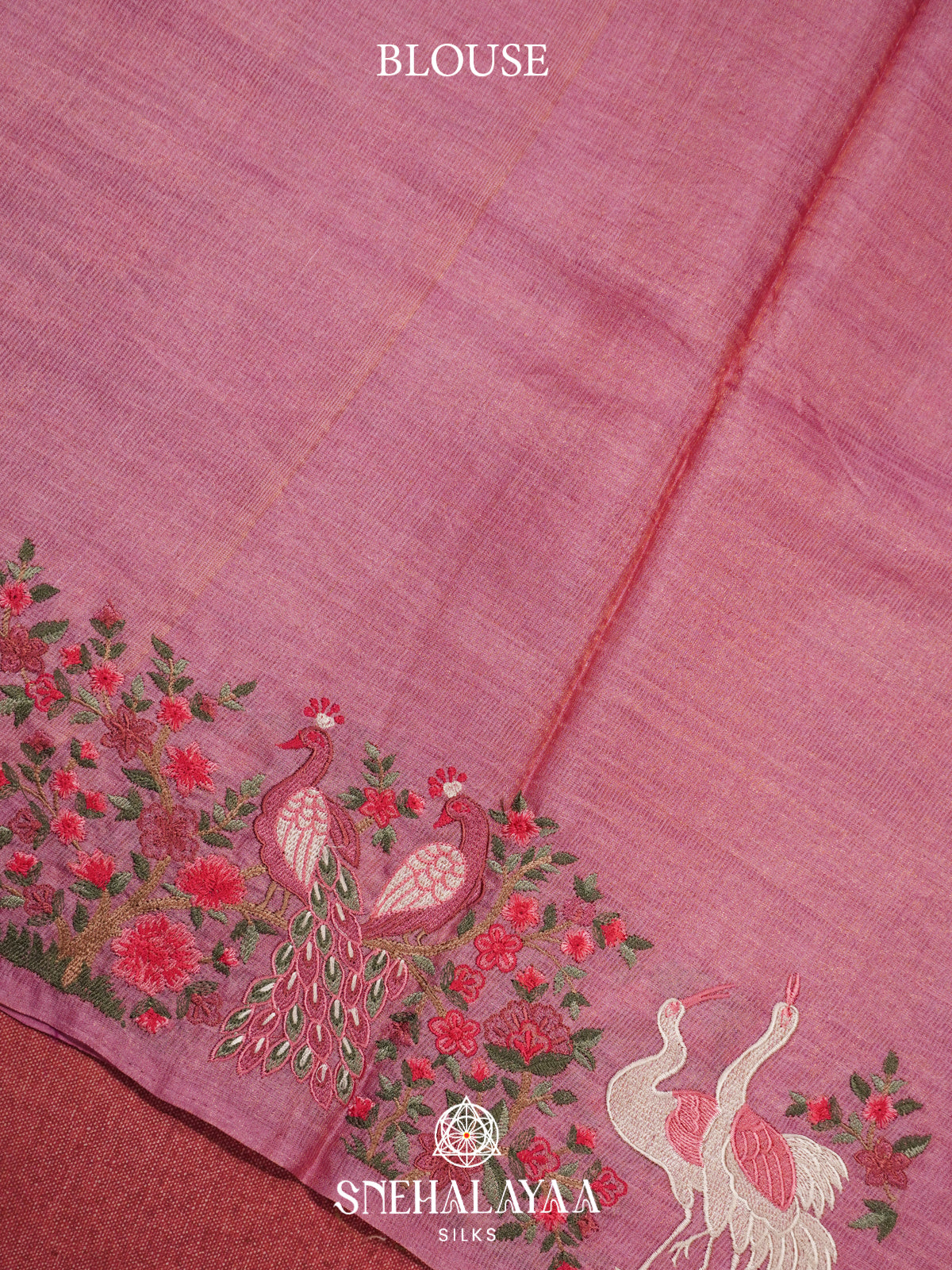 Pink Tussar Saree