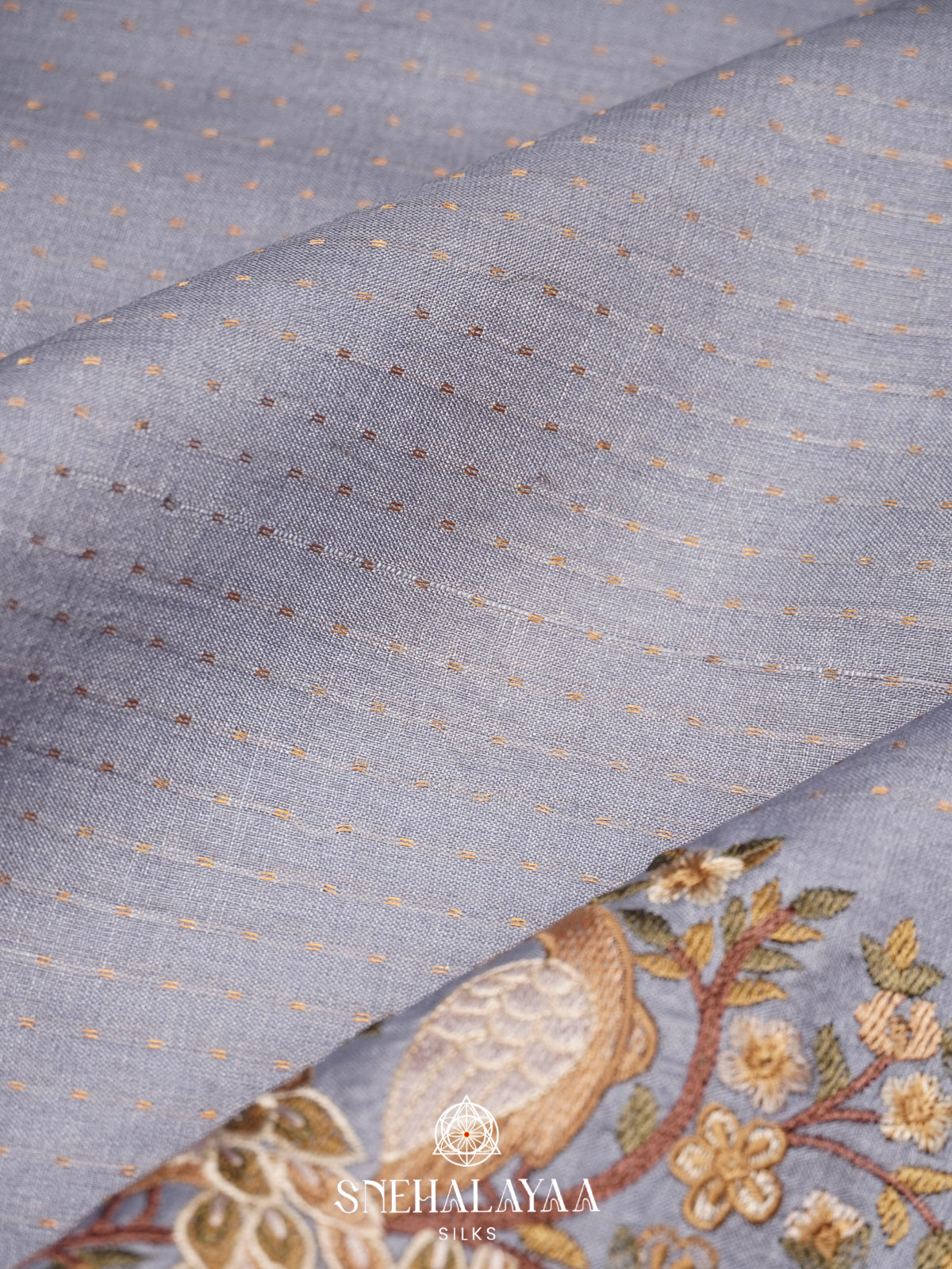Grey Tussar Saree