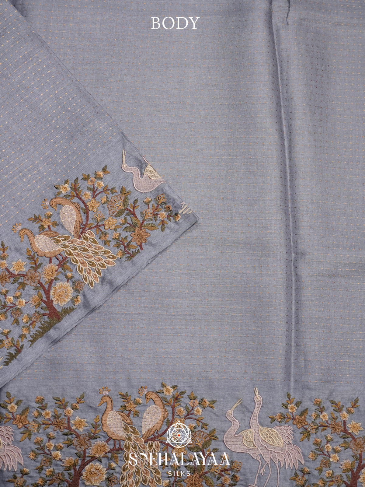 Grey Tussar Saree