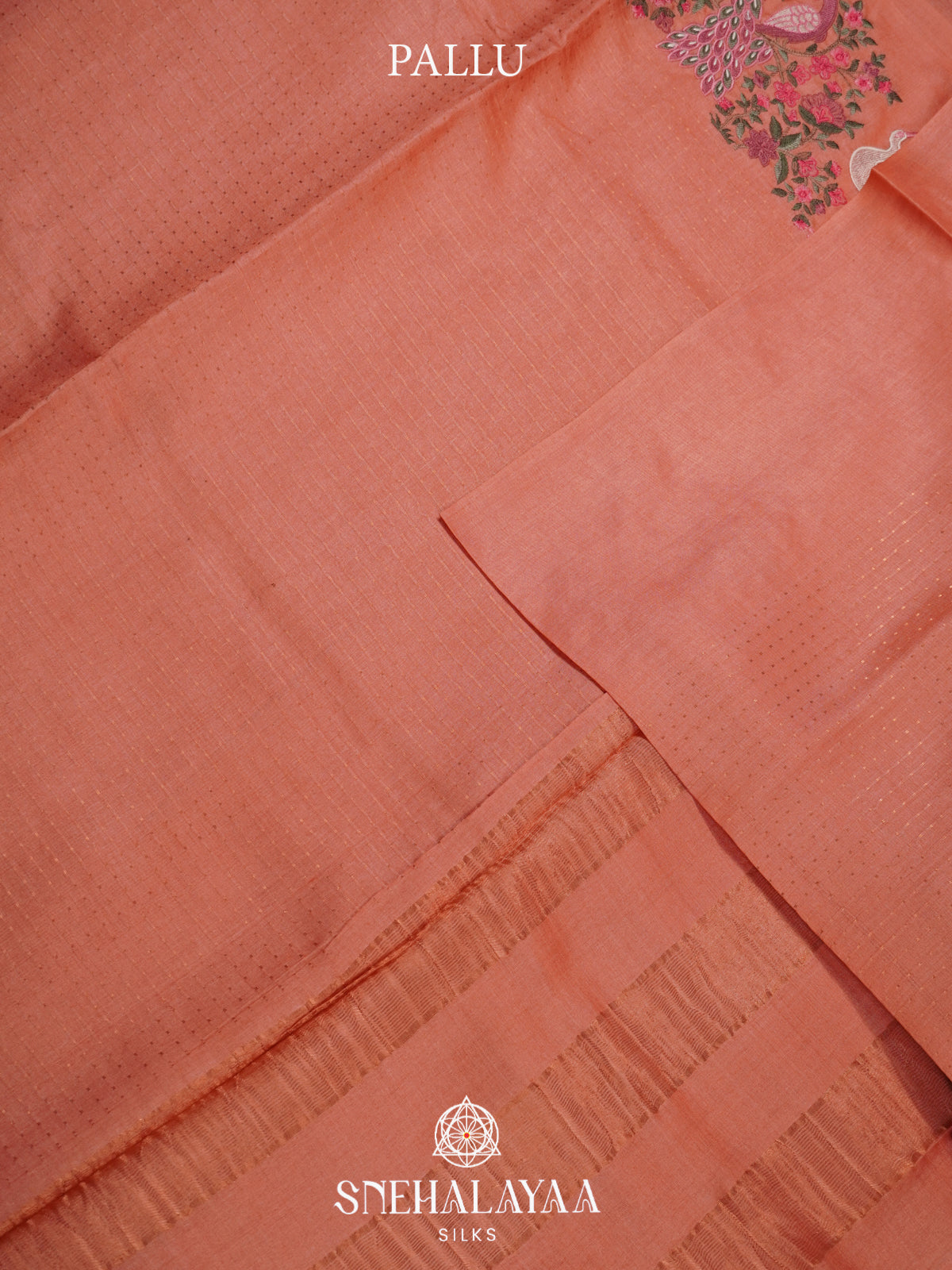 Peach Tussar Saree
