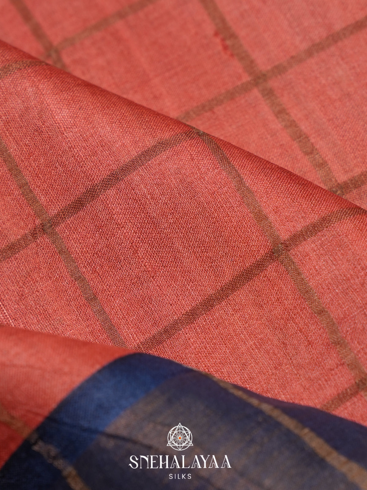 Peach Tussar Saree