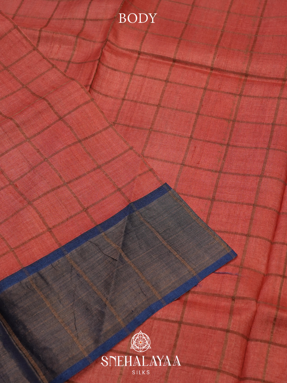 Peach Tussar Saree