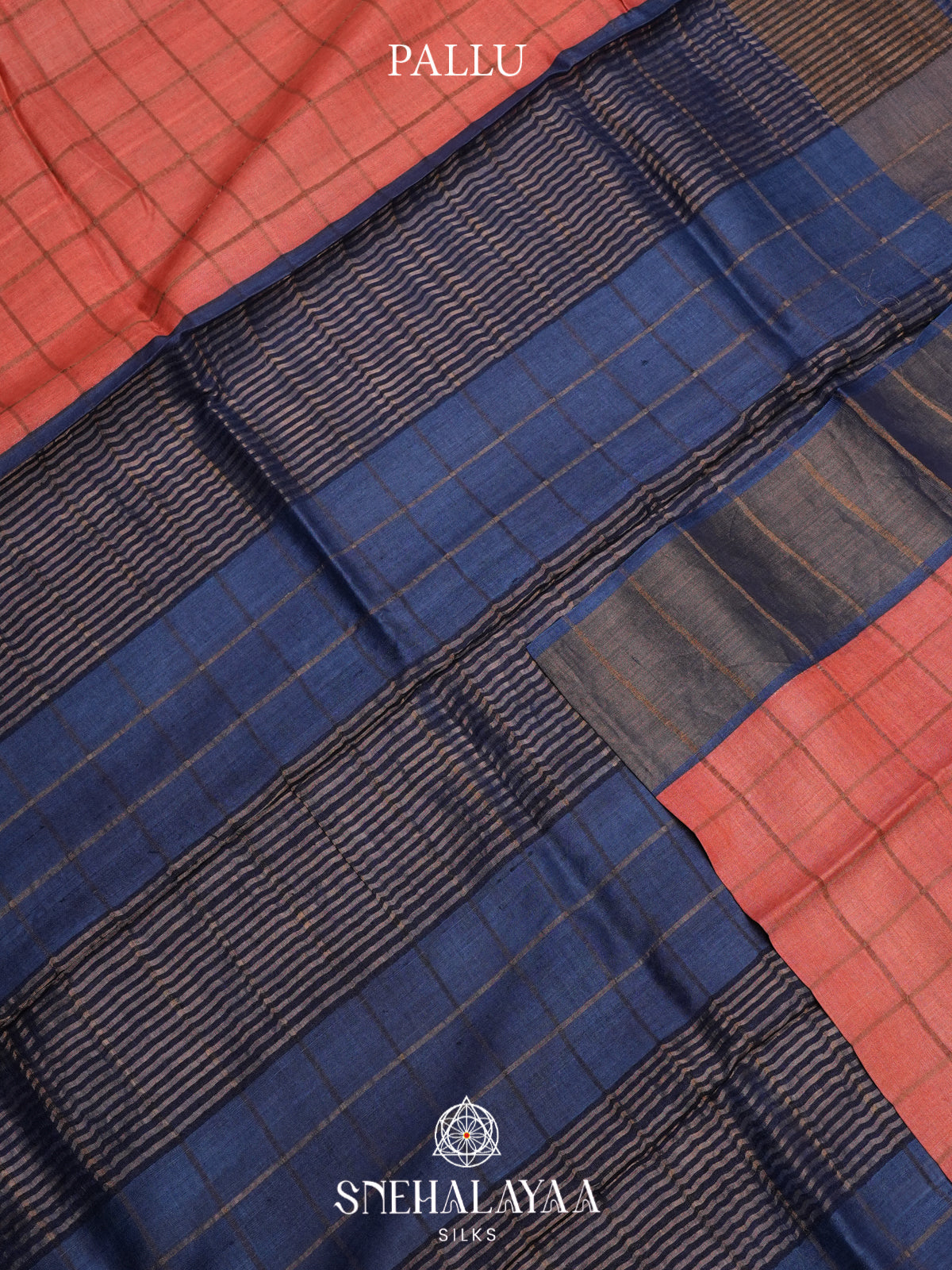 Peach Tussar Saree
