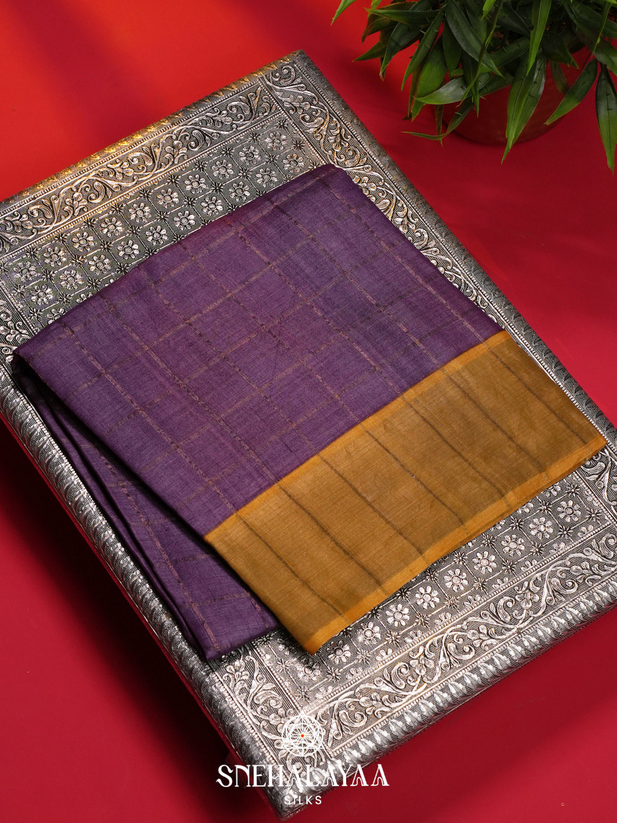 Purple Tussar Saree