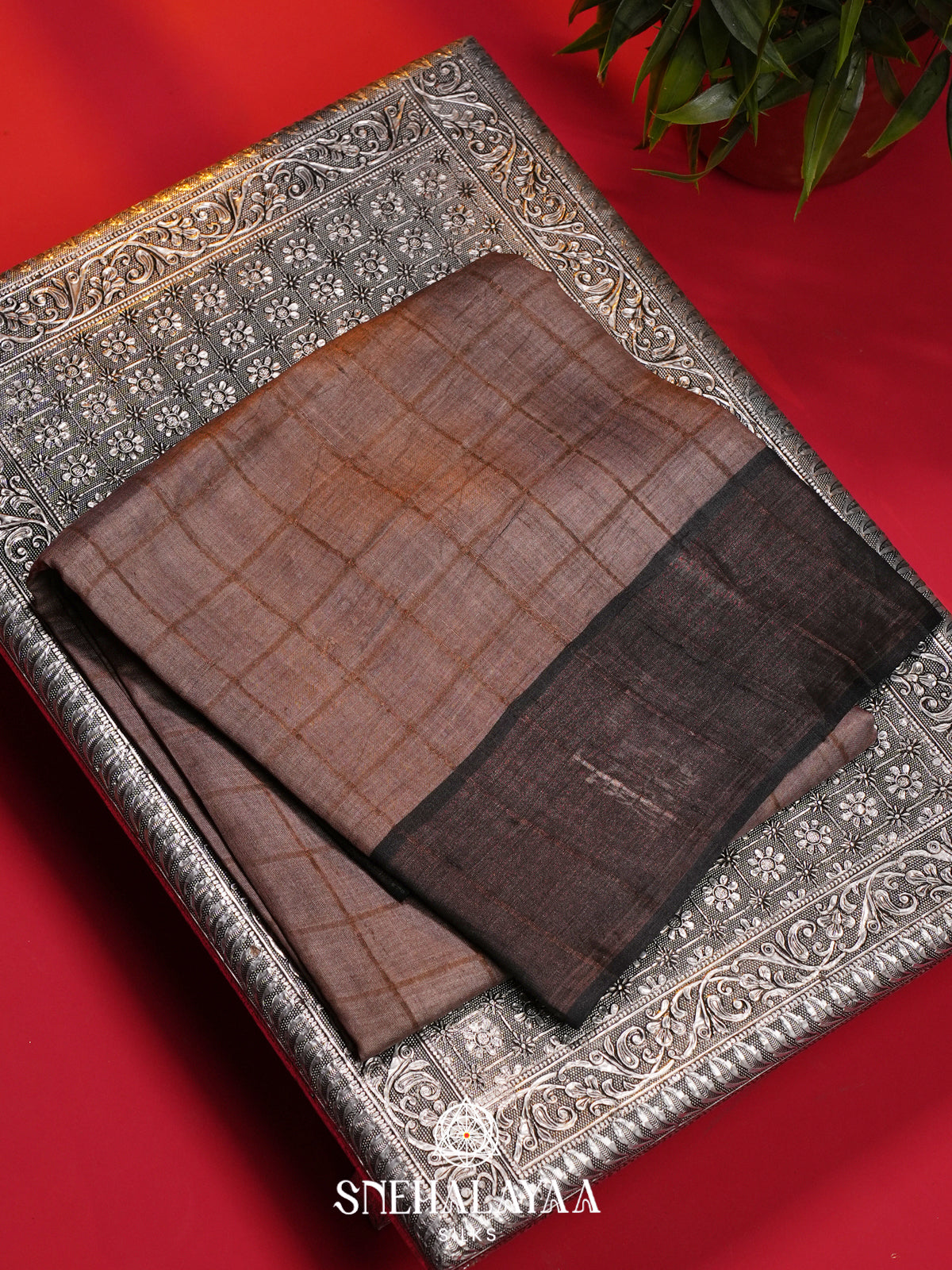 Brown Tussar Saree