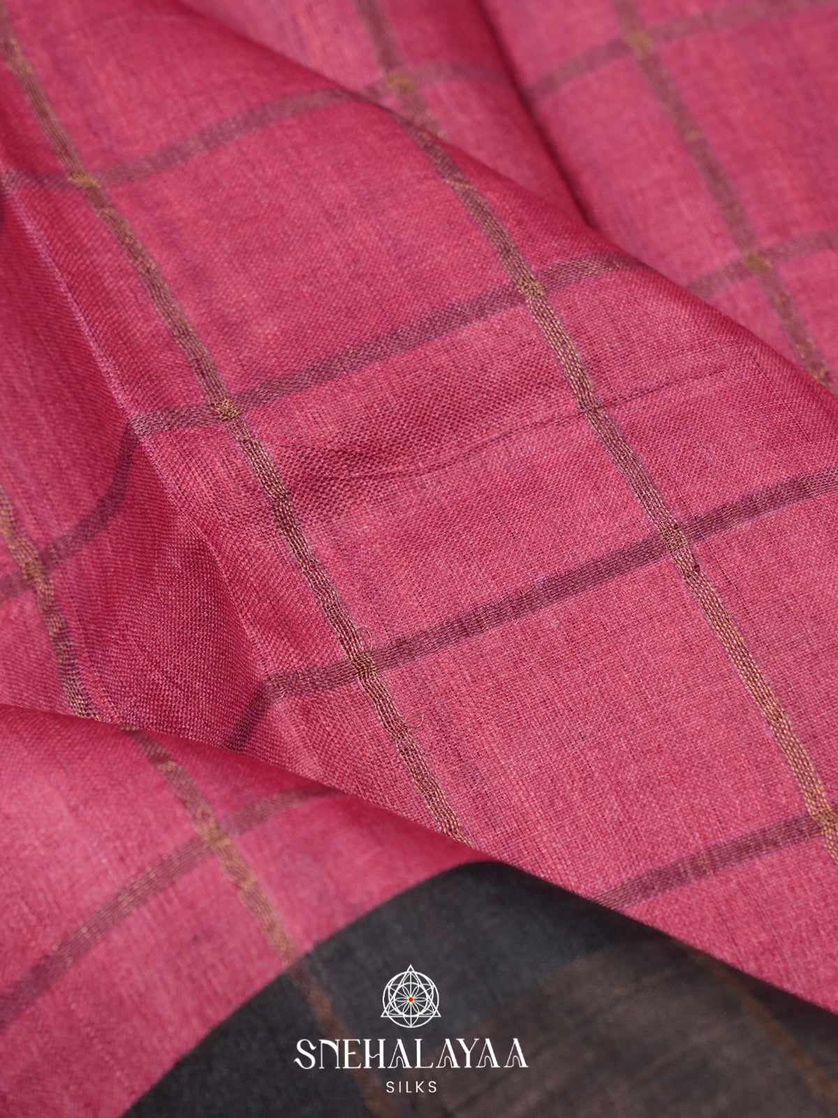 Pink Tussar Saree