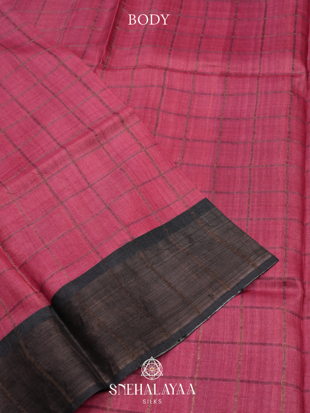 Pink Tussar Saree
