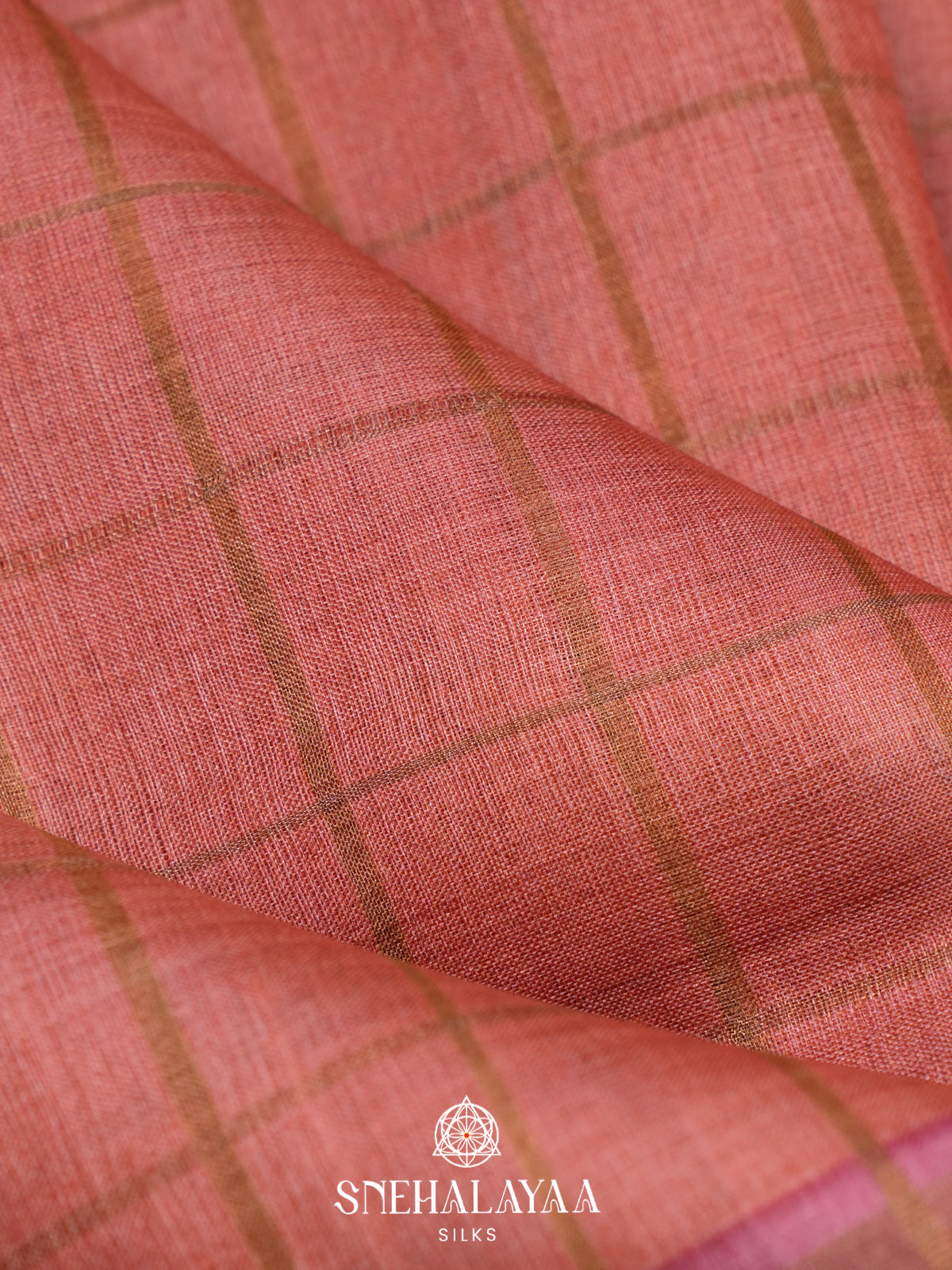 Peach Tussar Saree