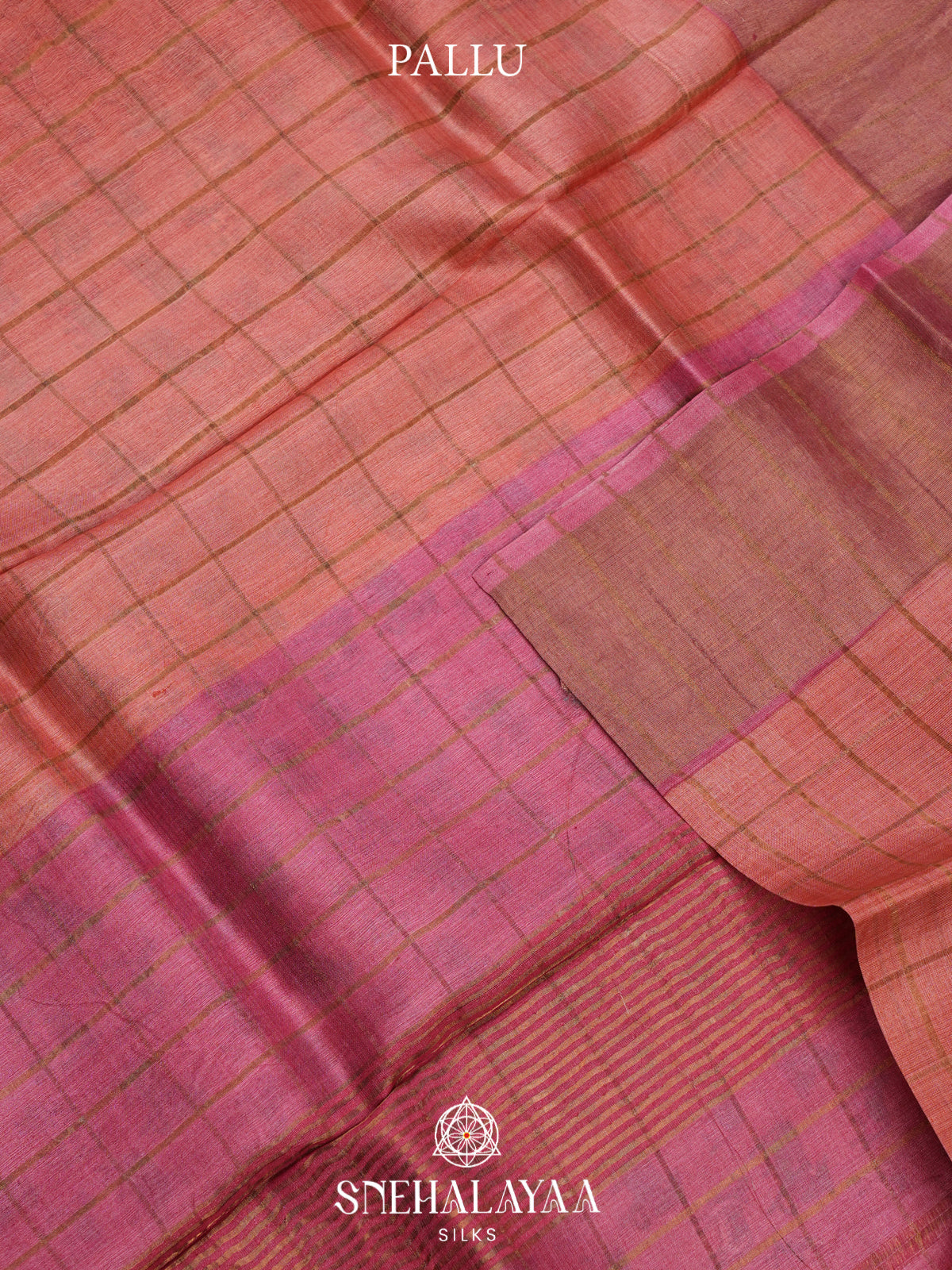 Peach Tussar Saree