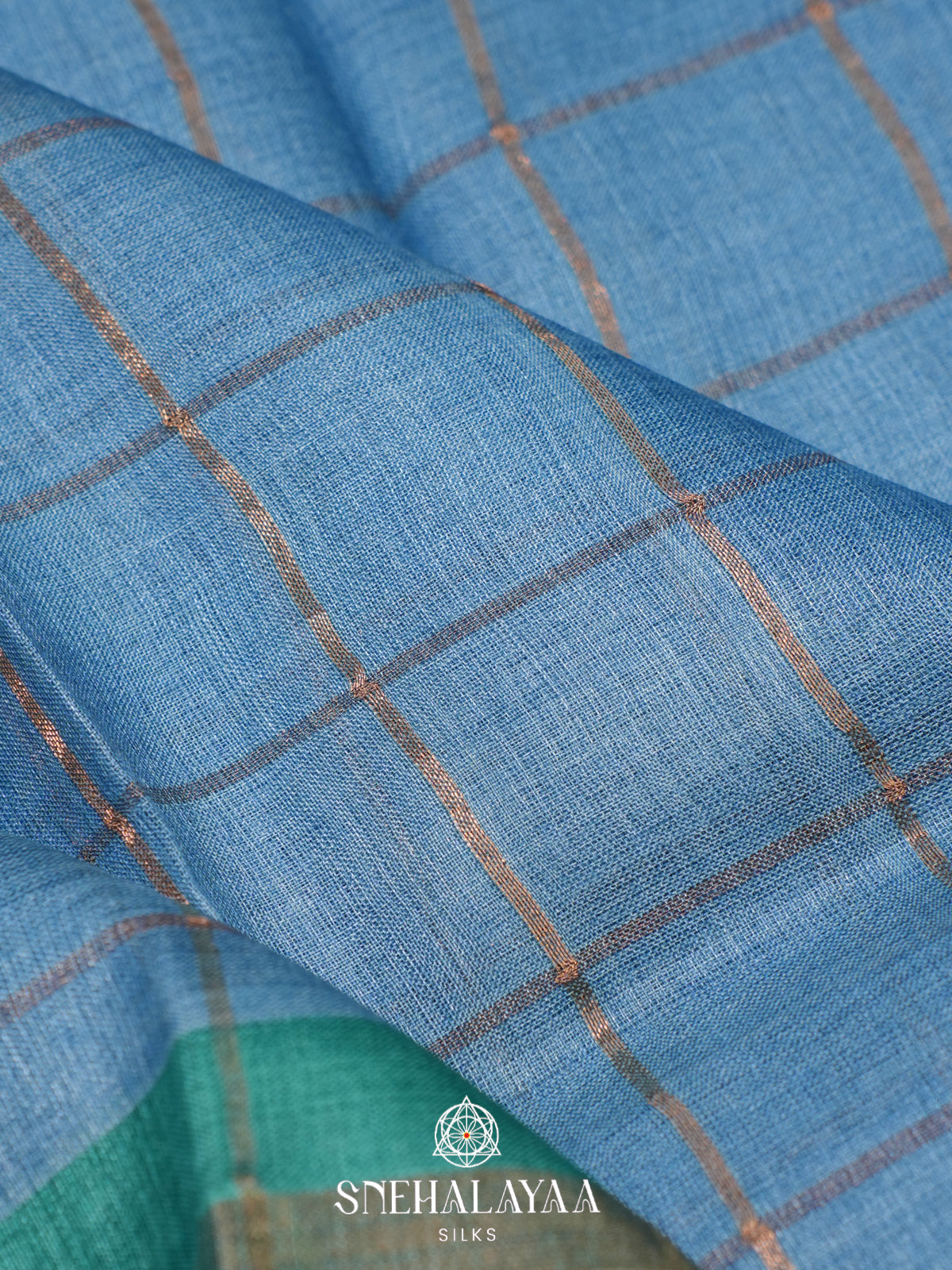 Blue Tussar Saree