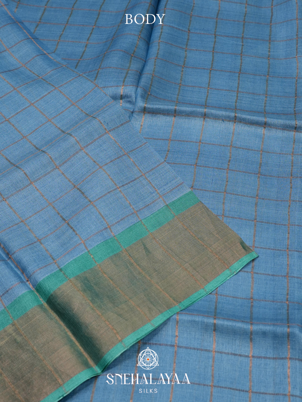 Blue Tussar Saree