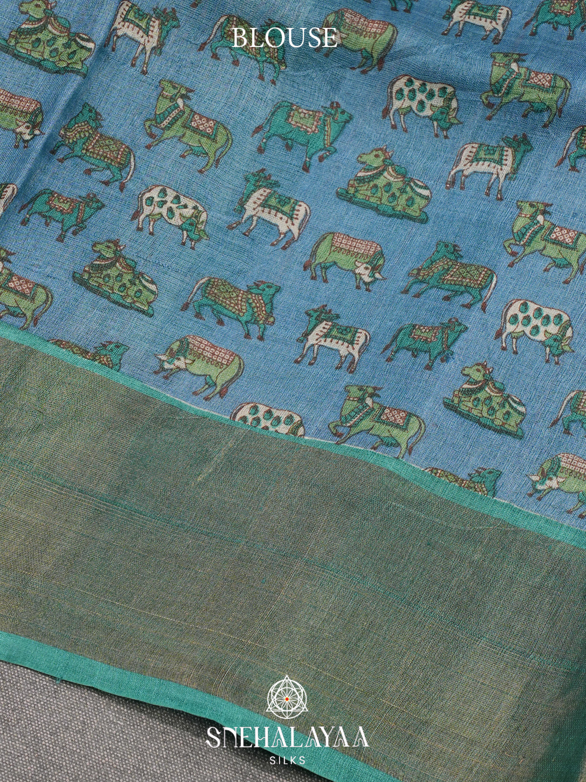 Blue Tussar Saree