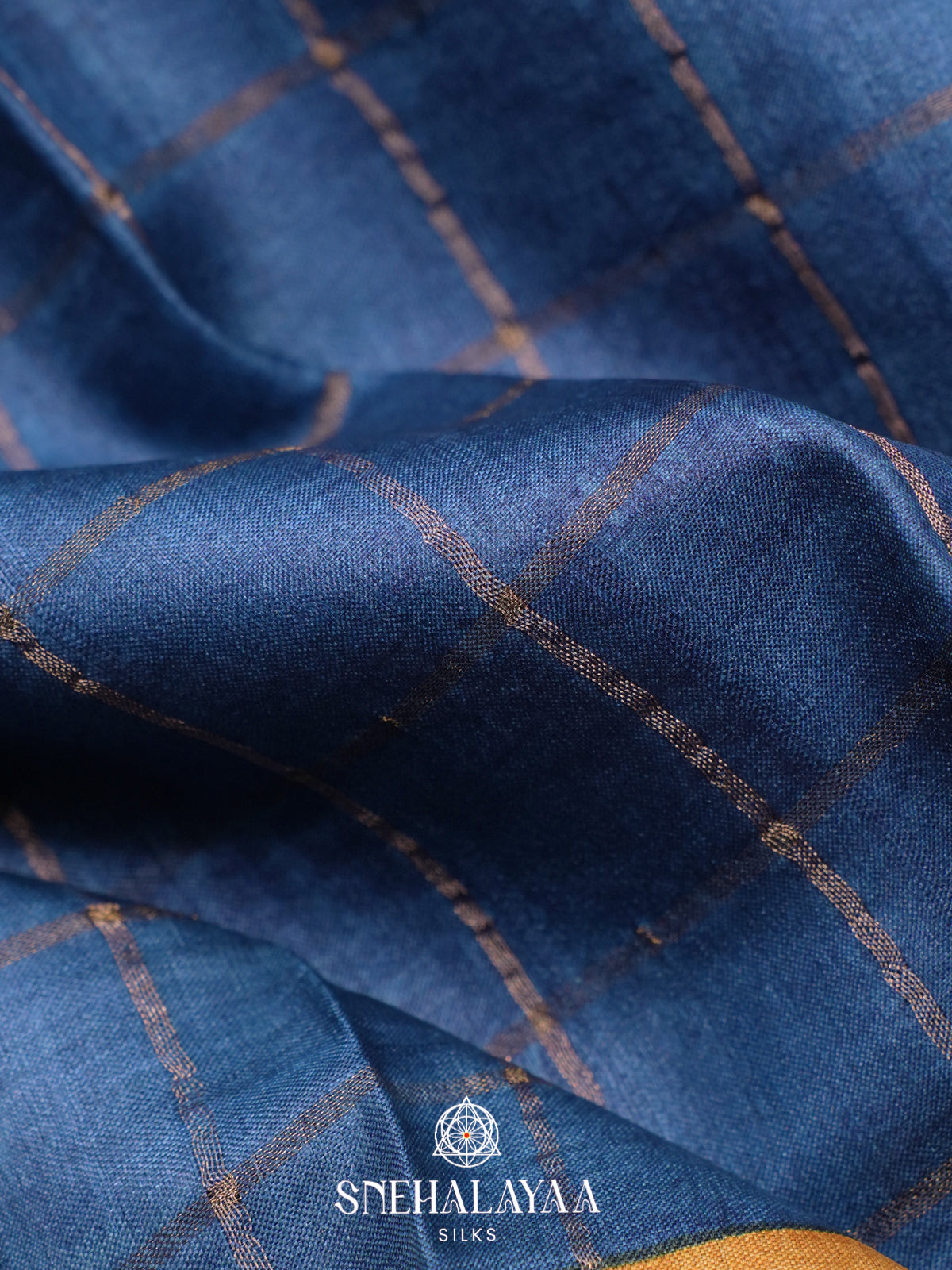 Ink Blue Tussar Saree