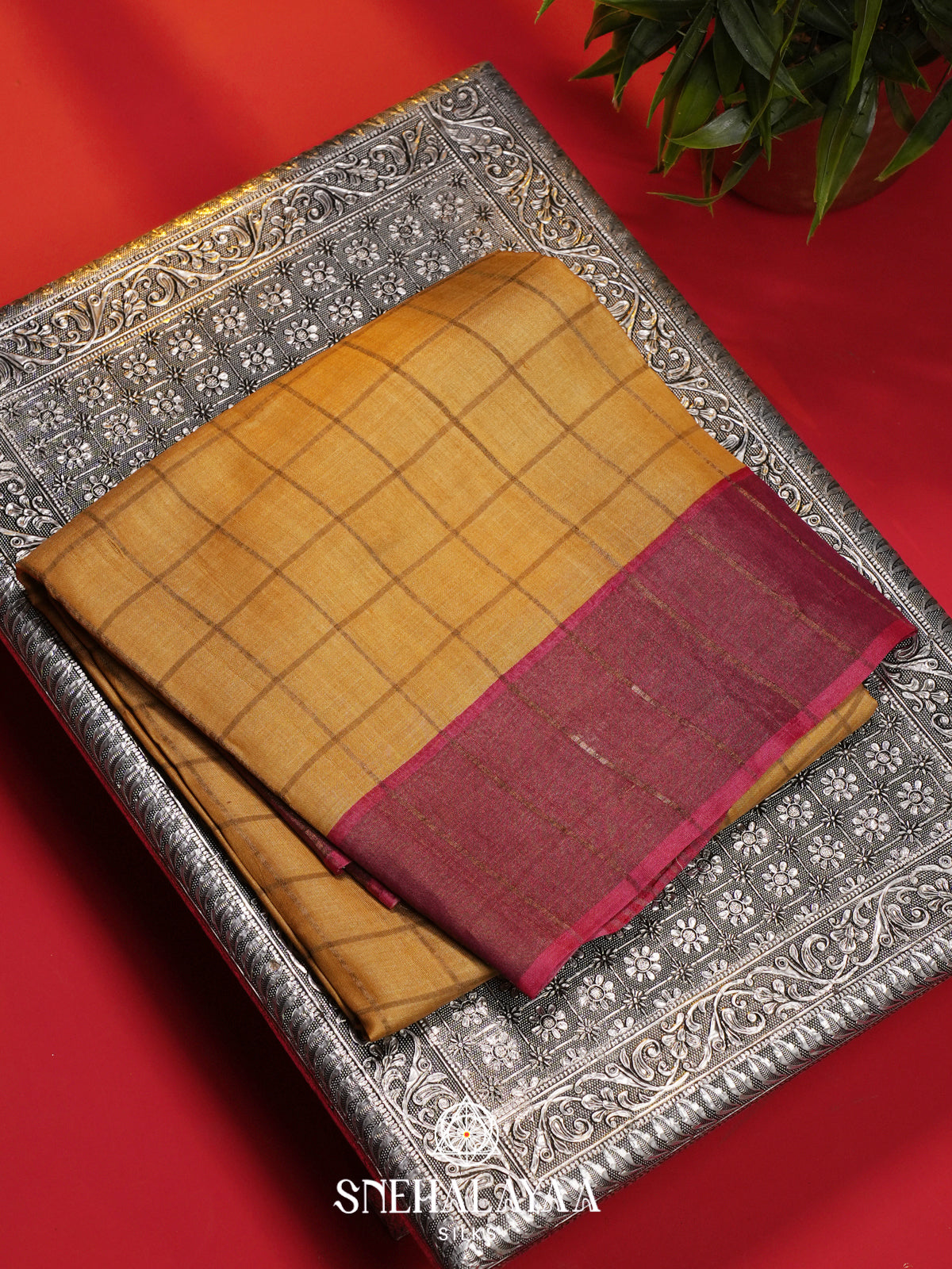 Yellow Tussar Saree