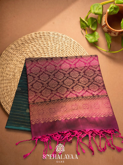 Forest Green Soft Silk Saree