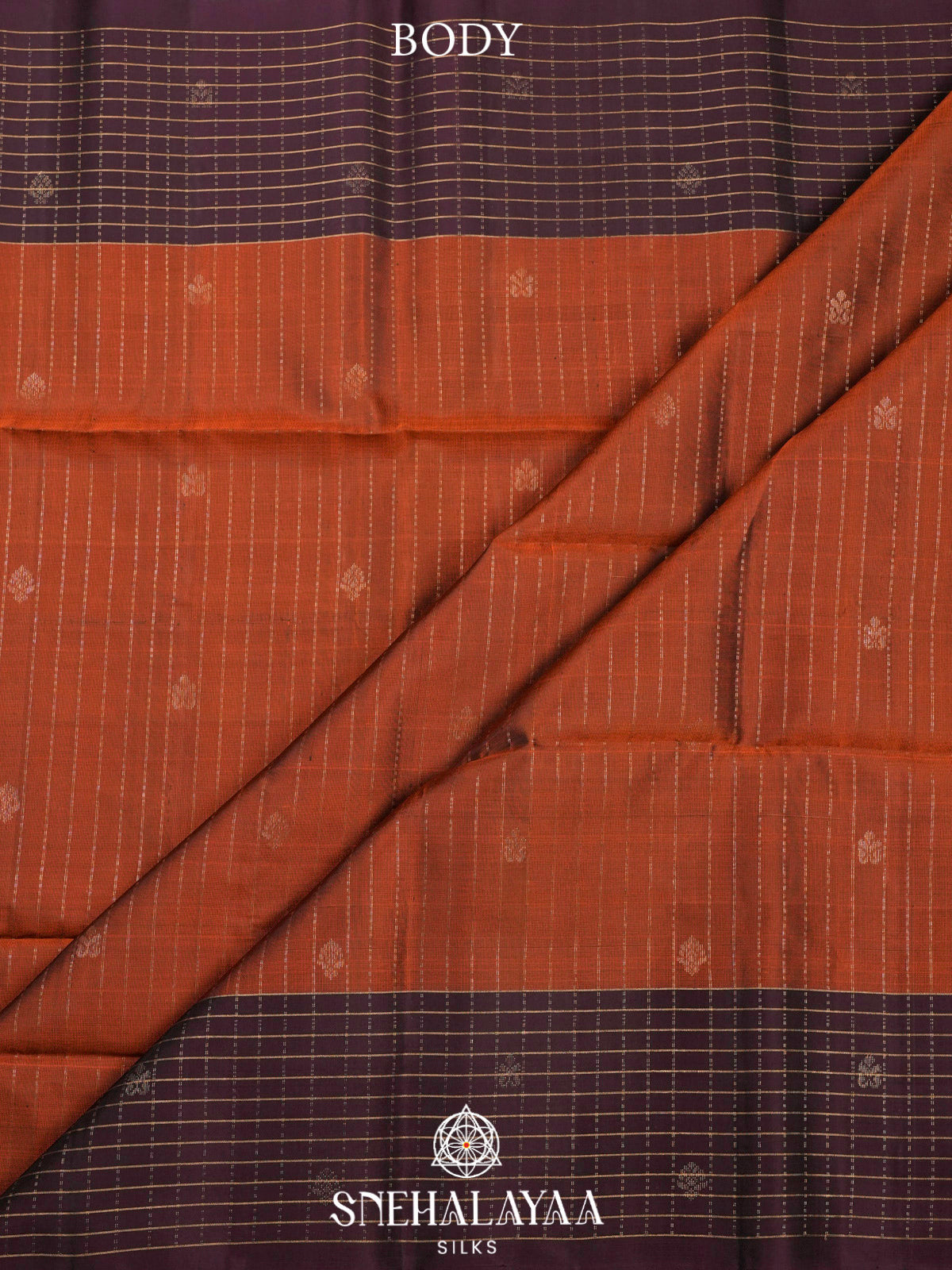 Burnt Orange Soft Silk Saree