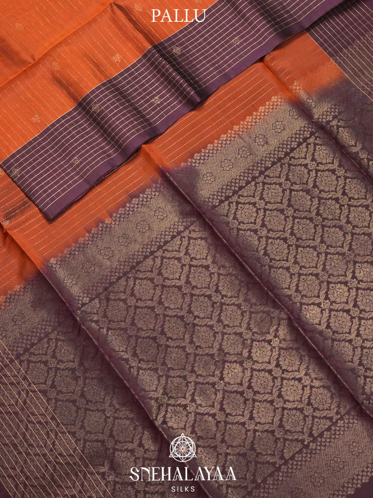 Burnt Orange Soft Silk Saree
