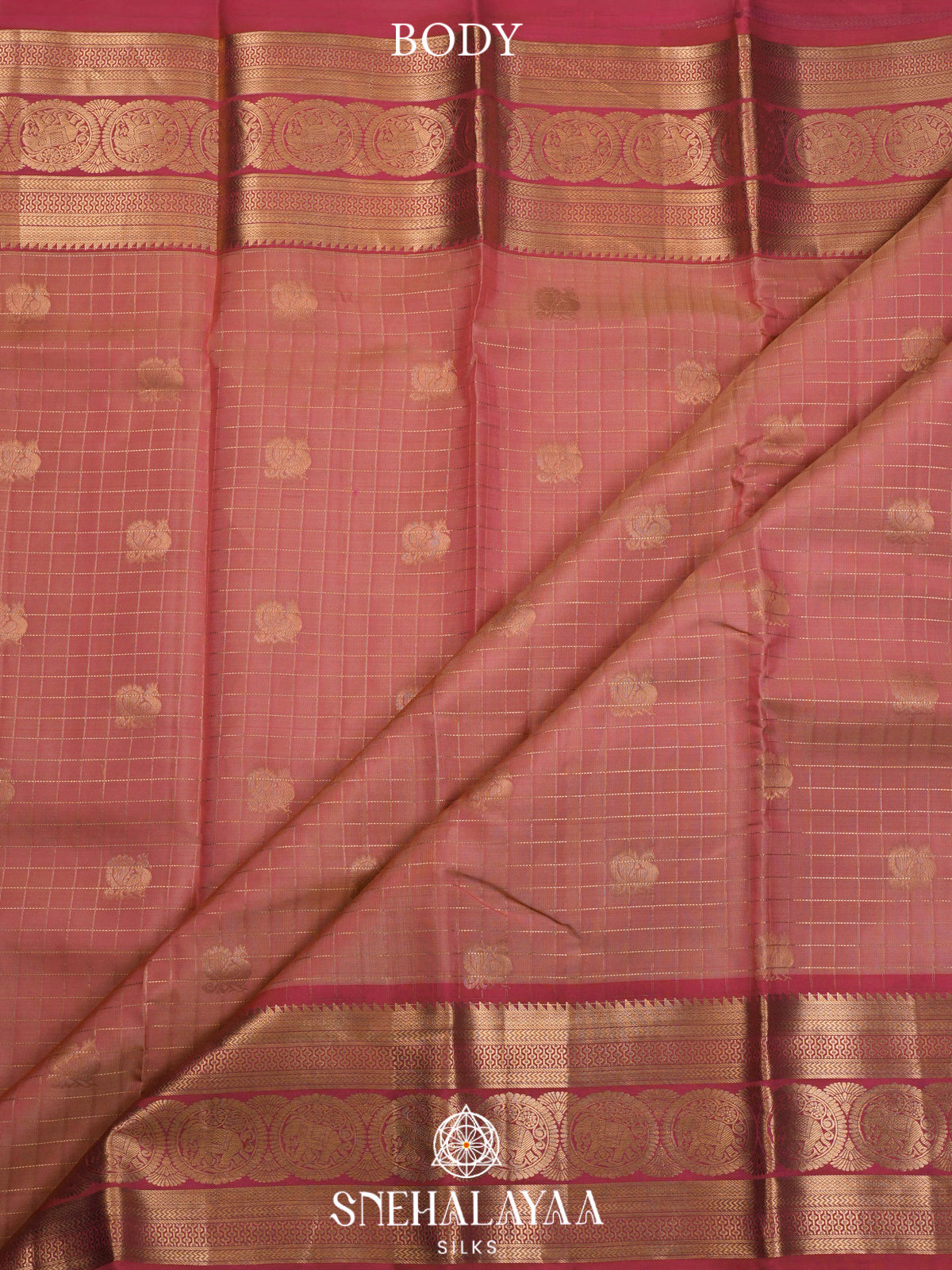 Onion Pink  Kanjivaram Silk Saree