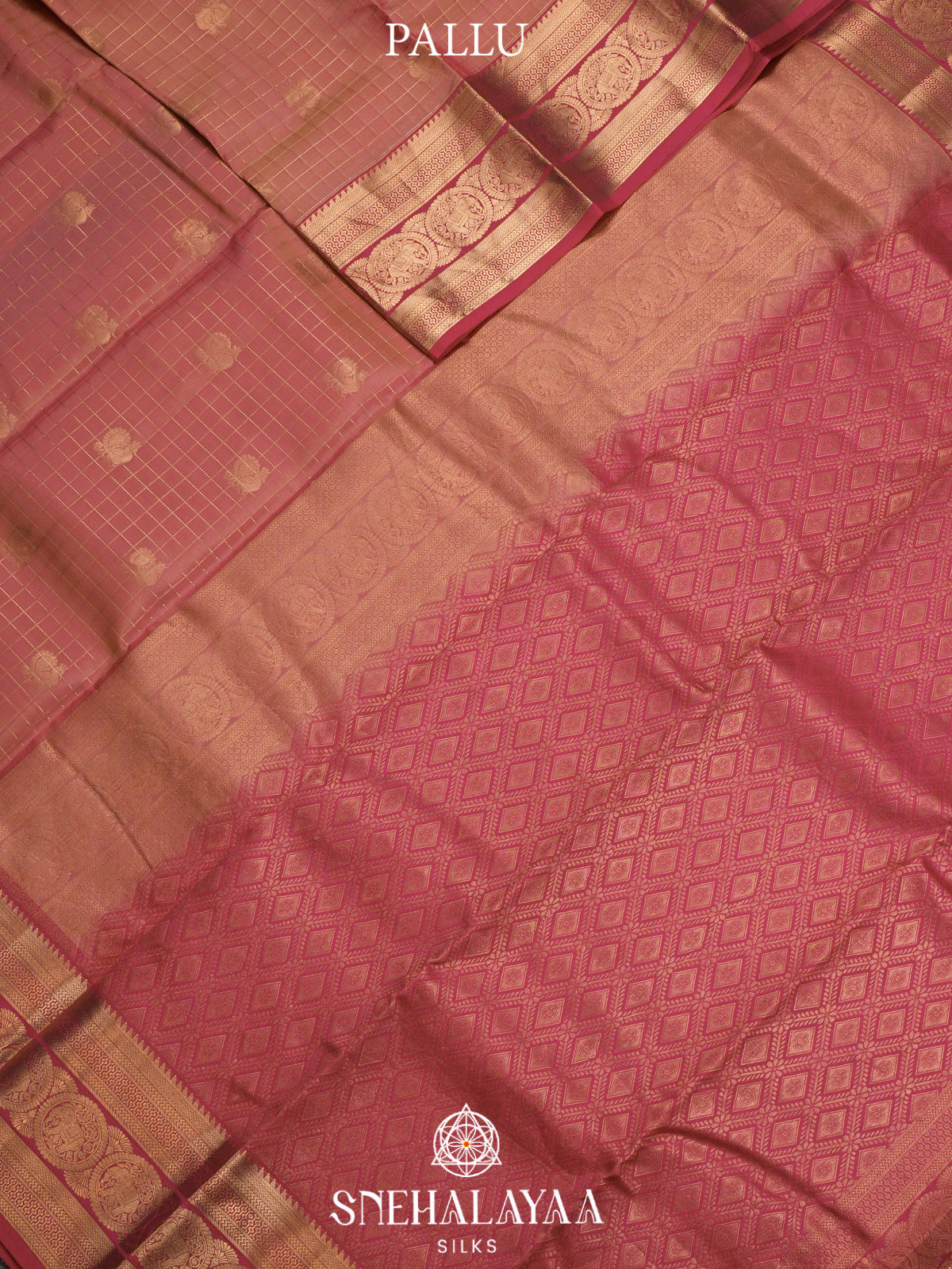 Onion Pink  Kanjivaram Silk Saree
