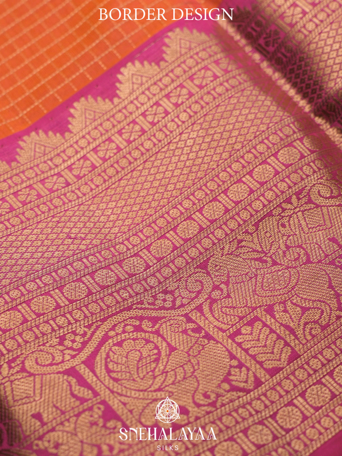 Orange  Kanjivaram Silk Saree