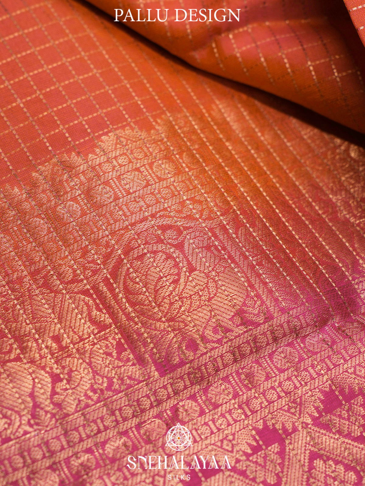 Orange  Kanjivaram Silk Saree