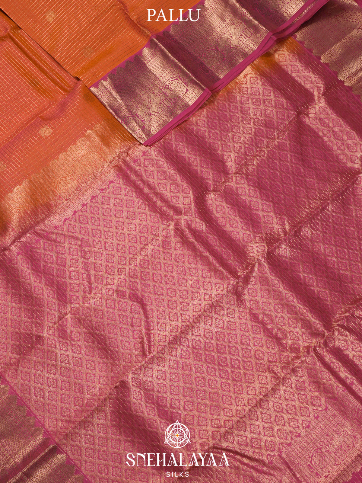 Orange  Kanjivaram Silk Saree
