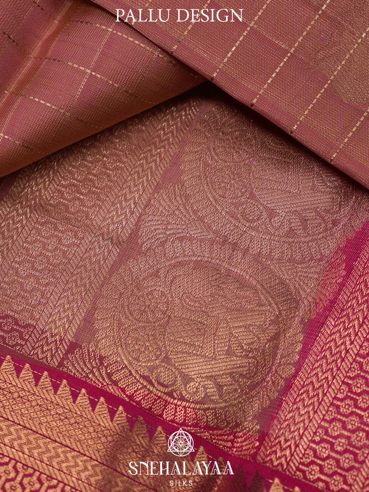 Onion Pink  Kanjivaram Silk Saree