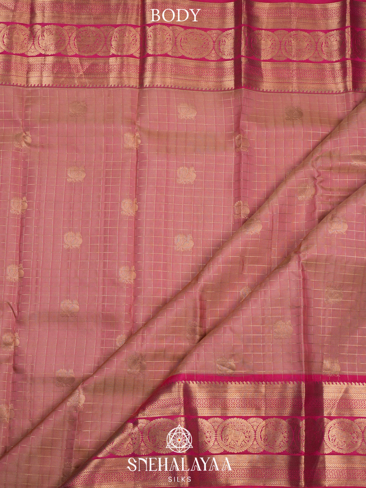 Onion Pink  Kanjivaram Silk Saree