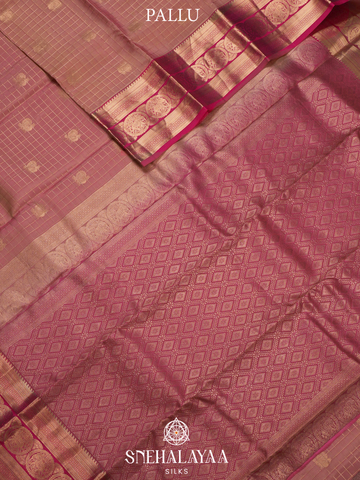 Onion Pink  Kanjivaram Silk Saree