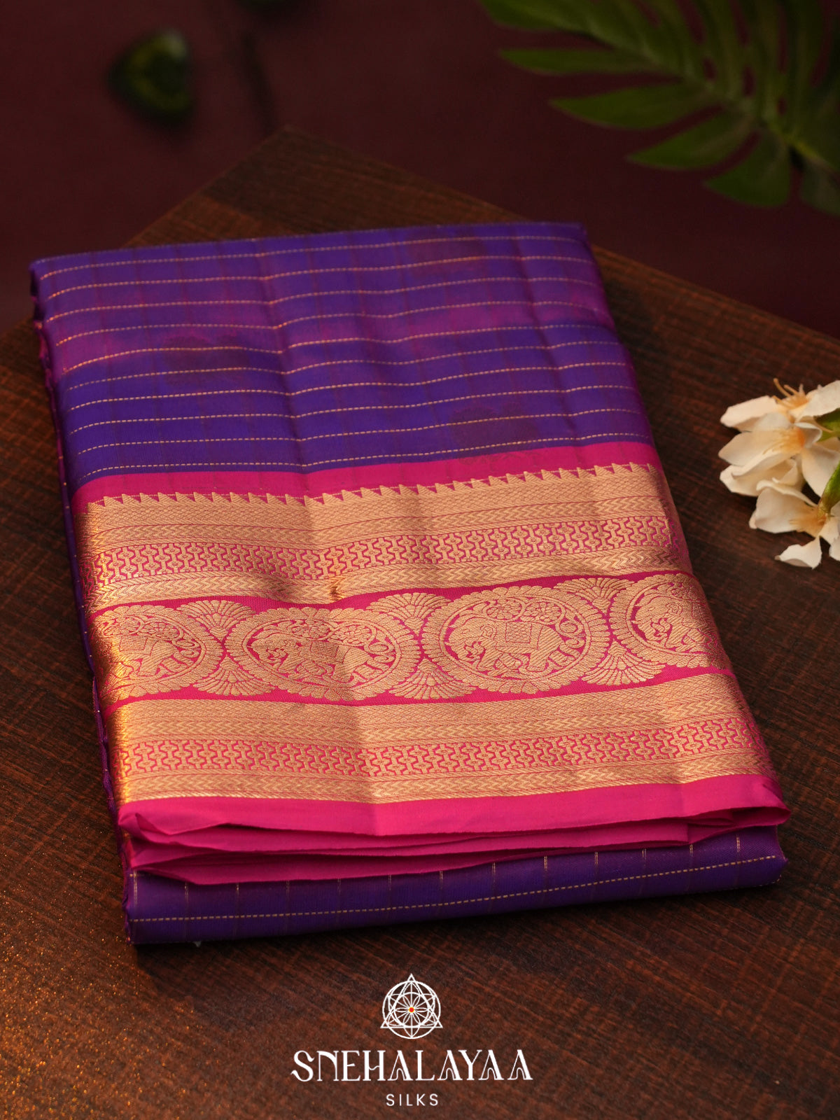 Purple  Kanjivaram Silk Saree