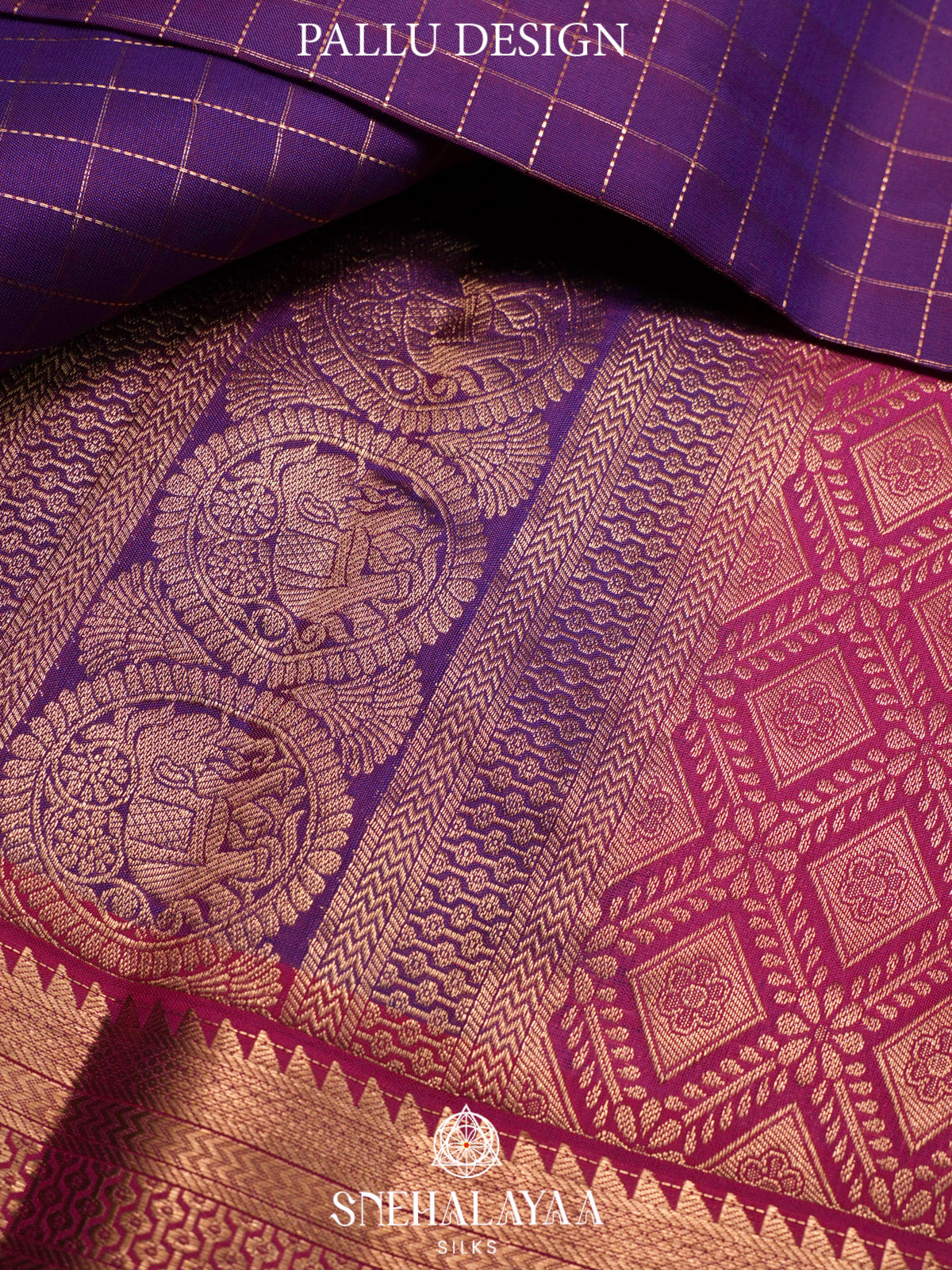 Purple  Kanjivaram Silk Saree
