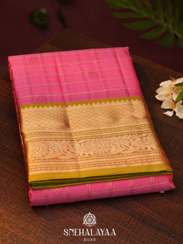 Pink  Kanjivaram Silk Saree