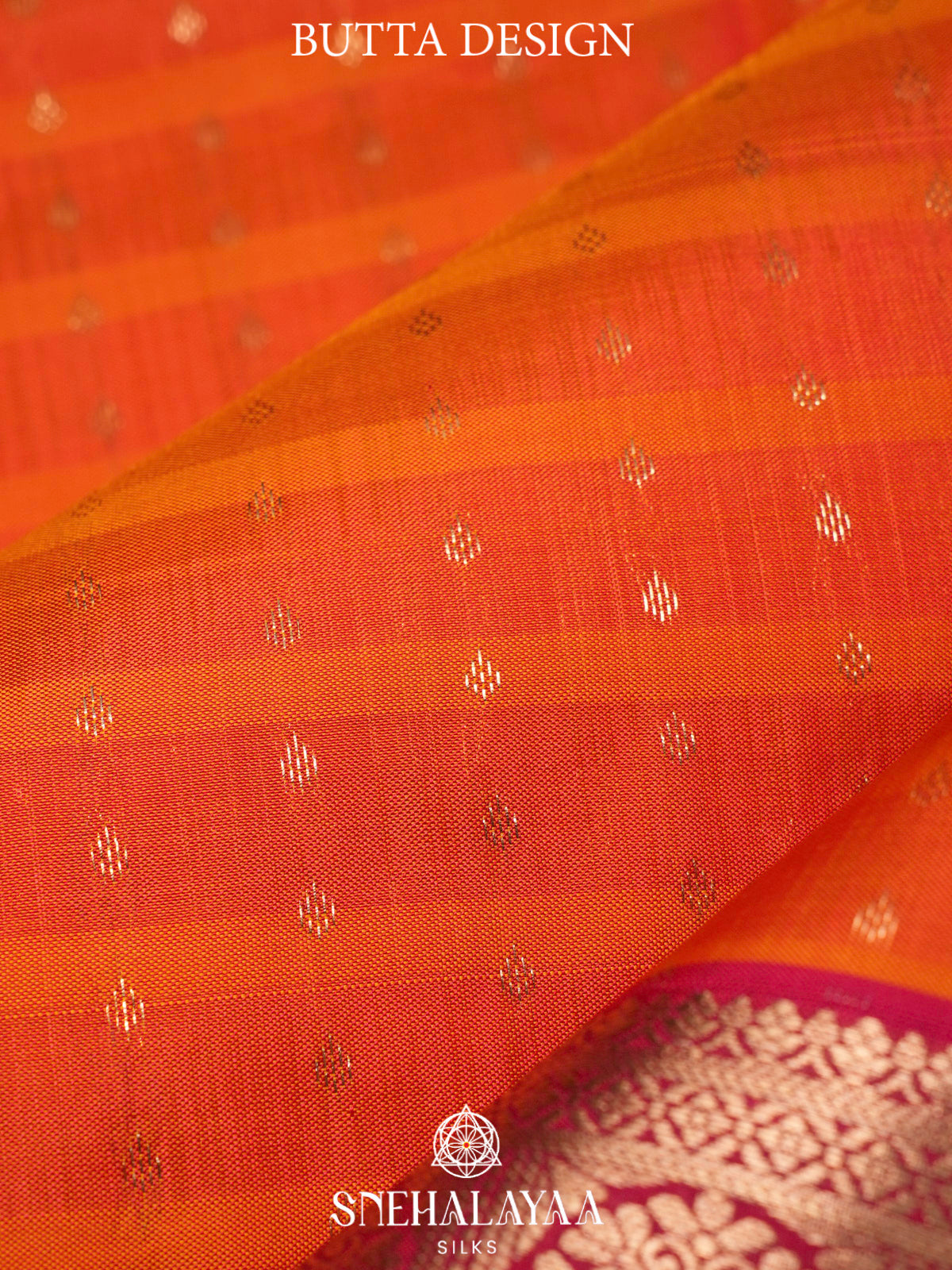 Rust Orange  Kanjivaram Silk Saree