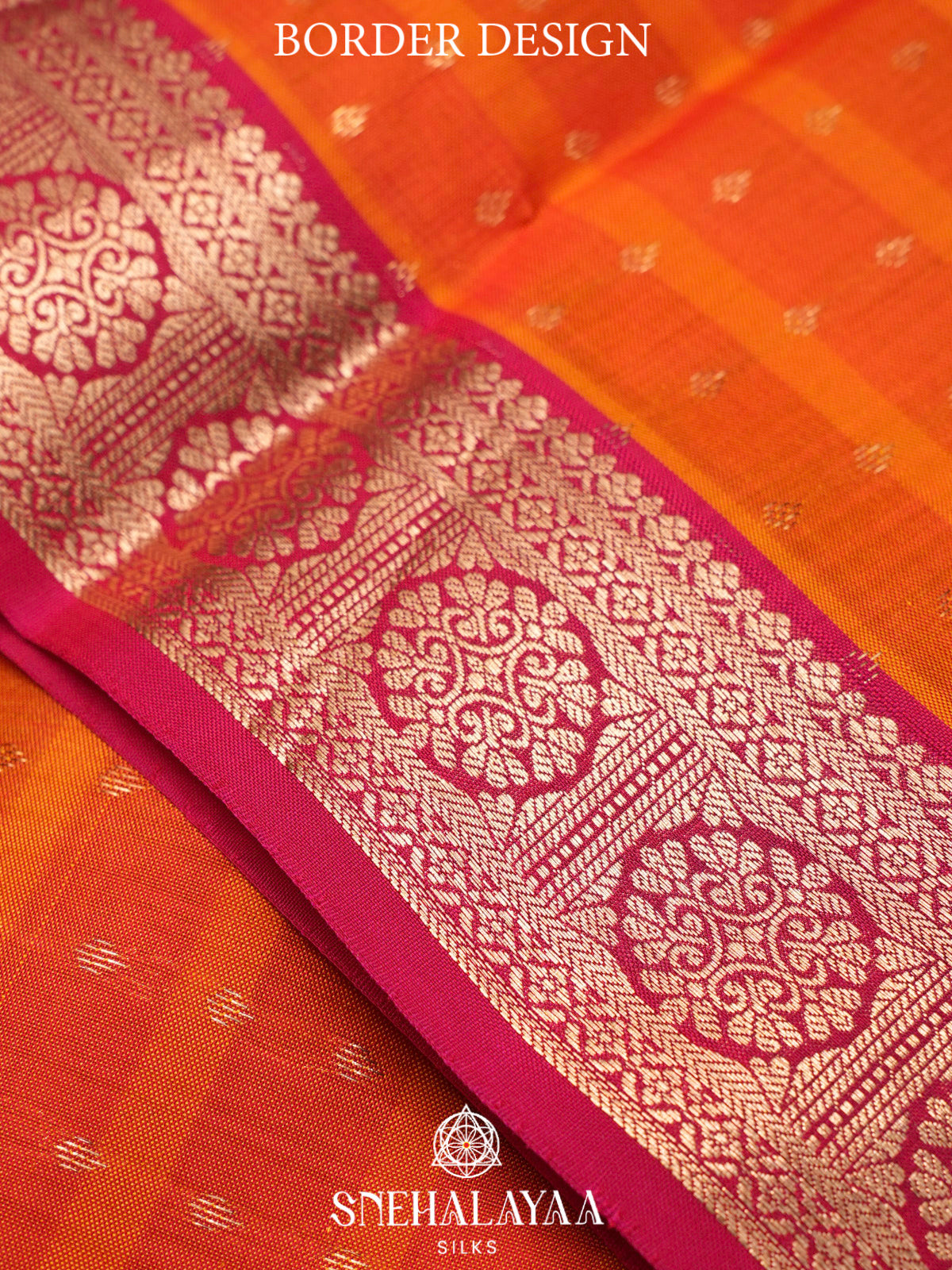 Rust Orange  Kanjivaram Silk Saree