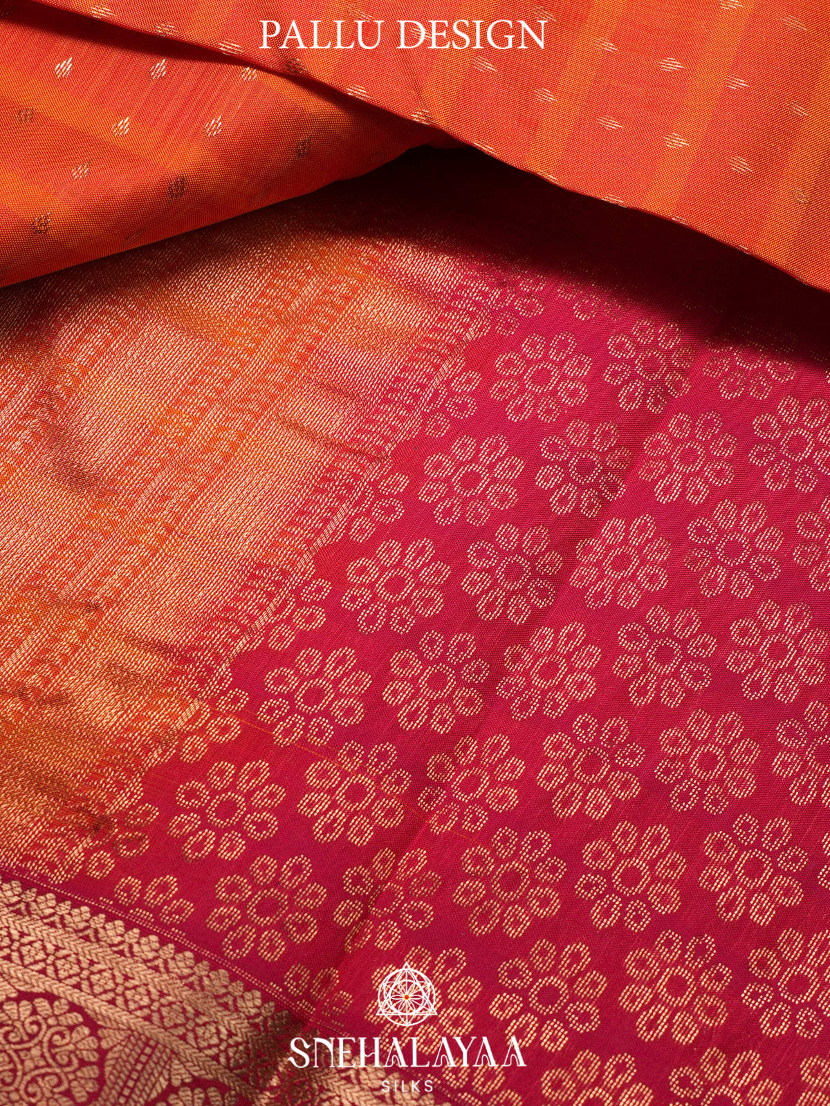 Rust Orange  Kanjivaram Silk Saree