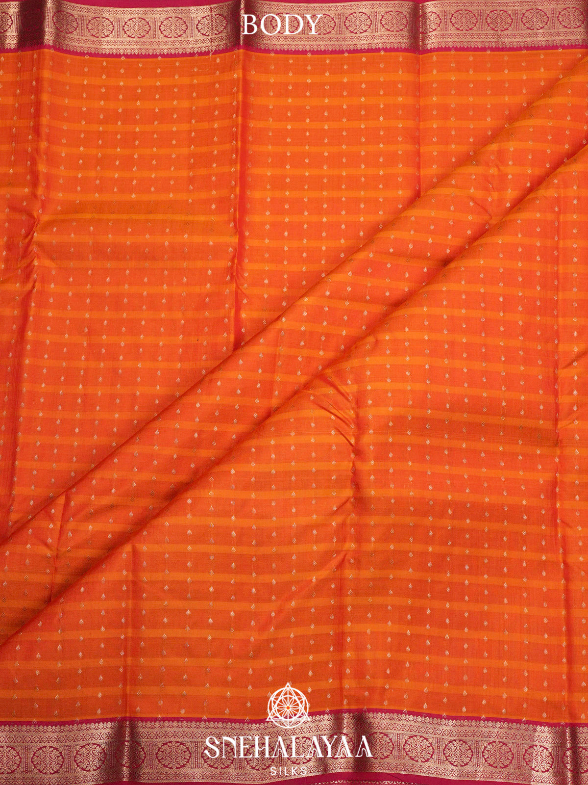 Rust Orange  Kanjivaram Silk Saree