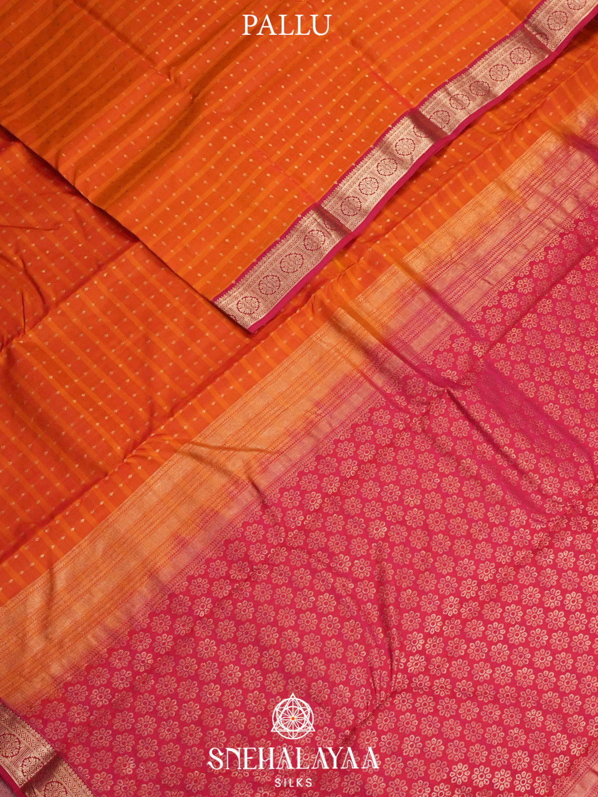 Rust Orange  Kanjivaram Silk Saree