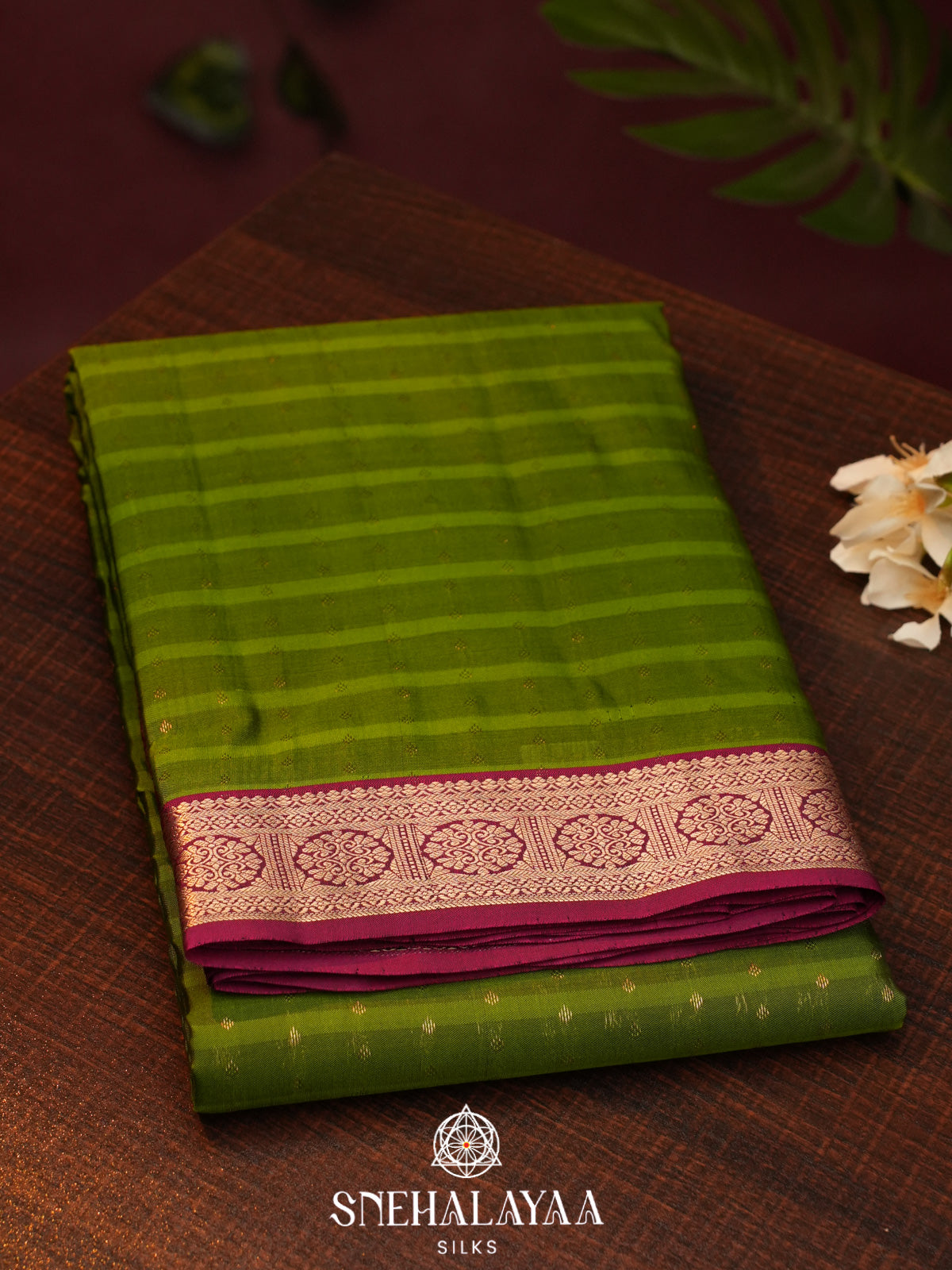 Lime Green  Kanjivaram Silk Saree