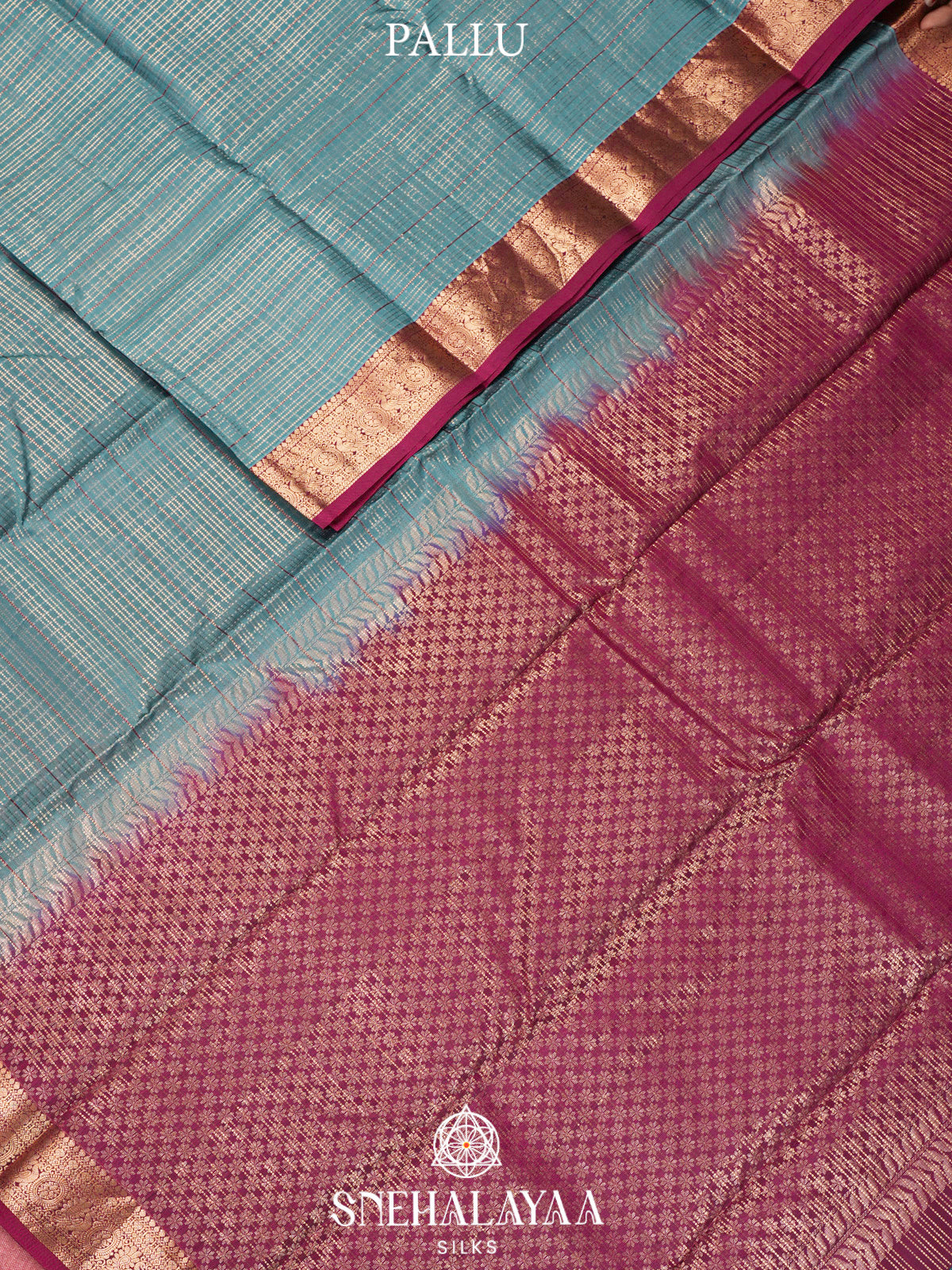 Sky Blue  Kanjivaram Silk Saree