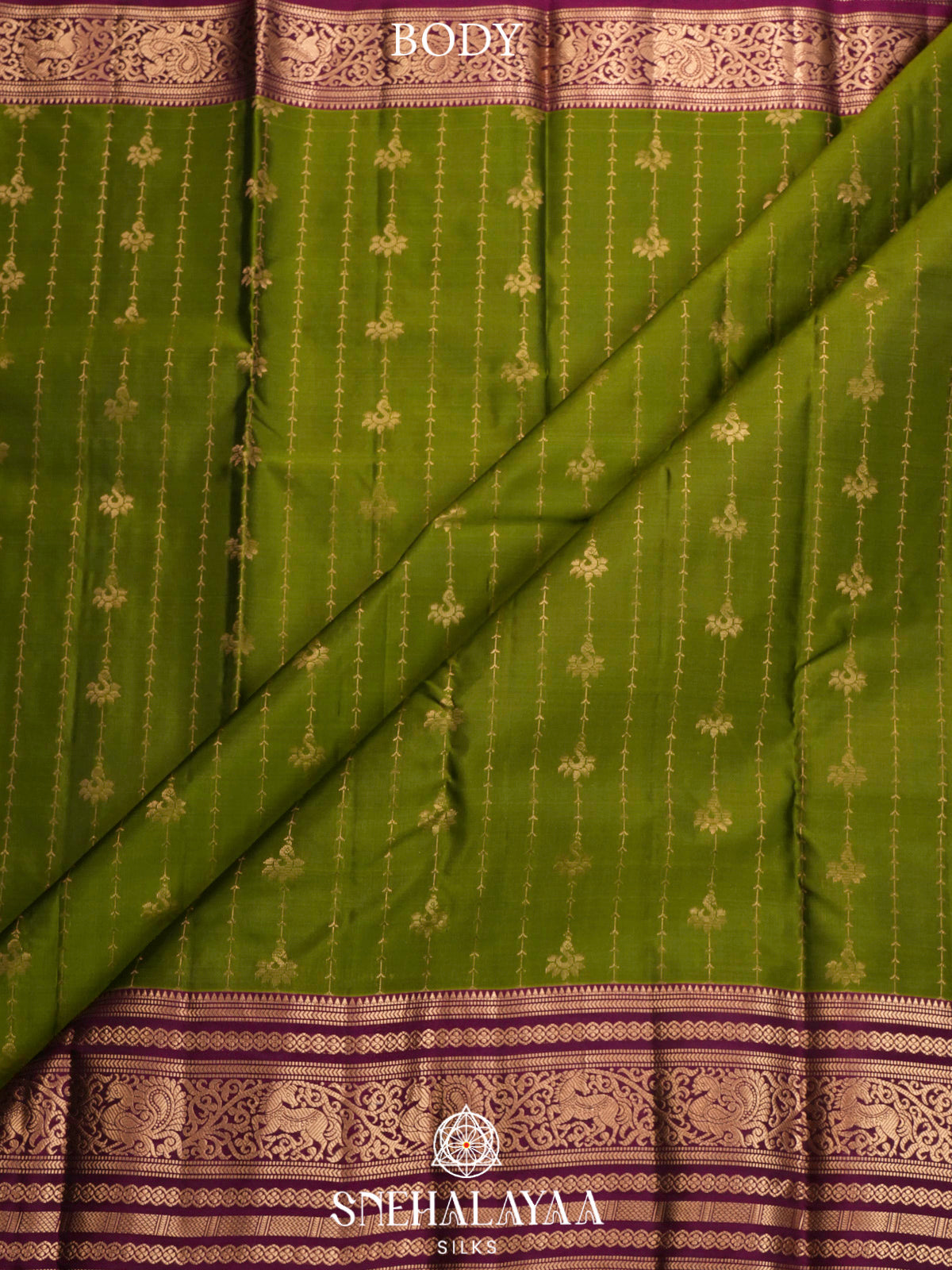 Lime Green  Kanjivaram Silk Saree