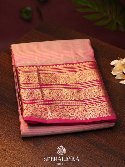 Pink  Kanjivaram Silk Saree